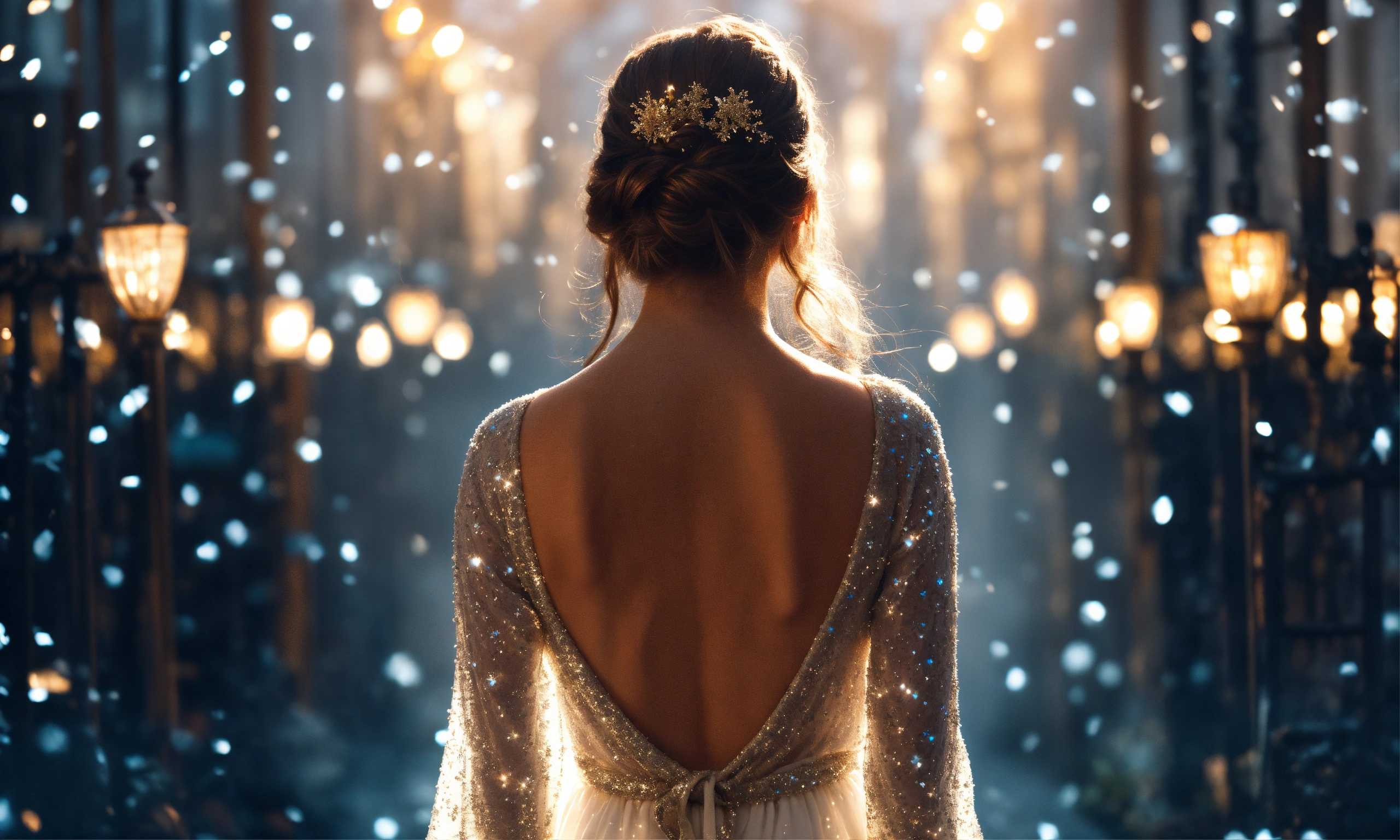Lexica - Create an image of a woman from behind. She is looking for ...