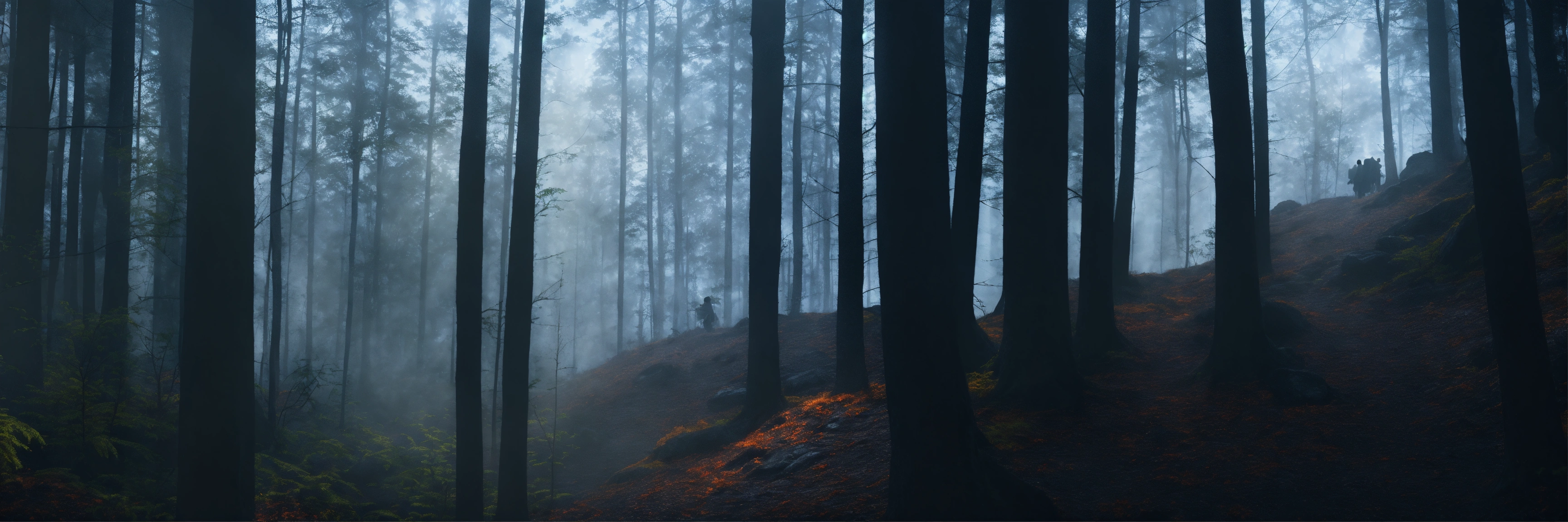 Lexica - Terrifying female ghost with black hair in a dark forest ...
