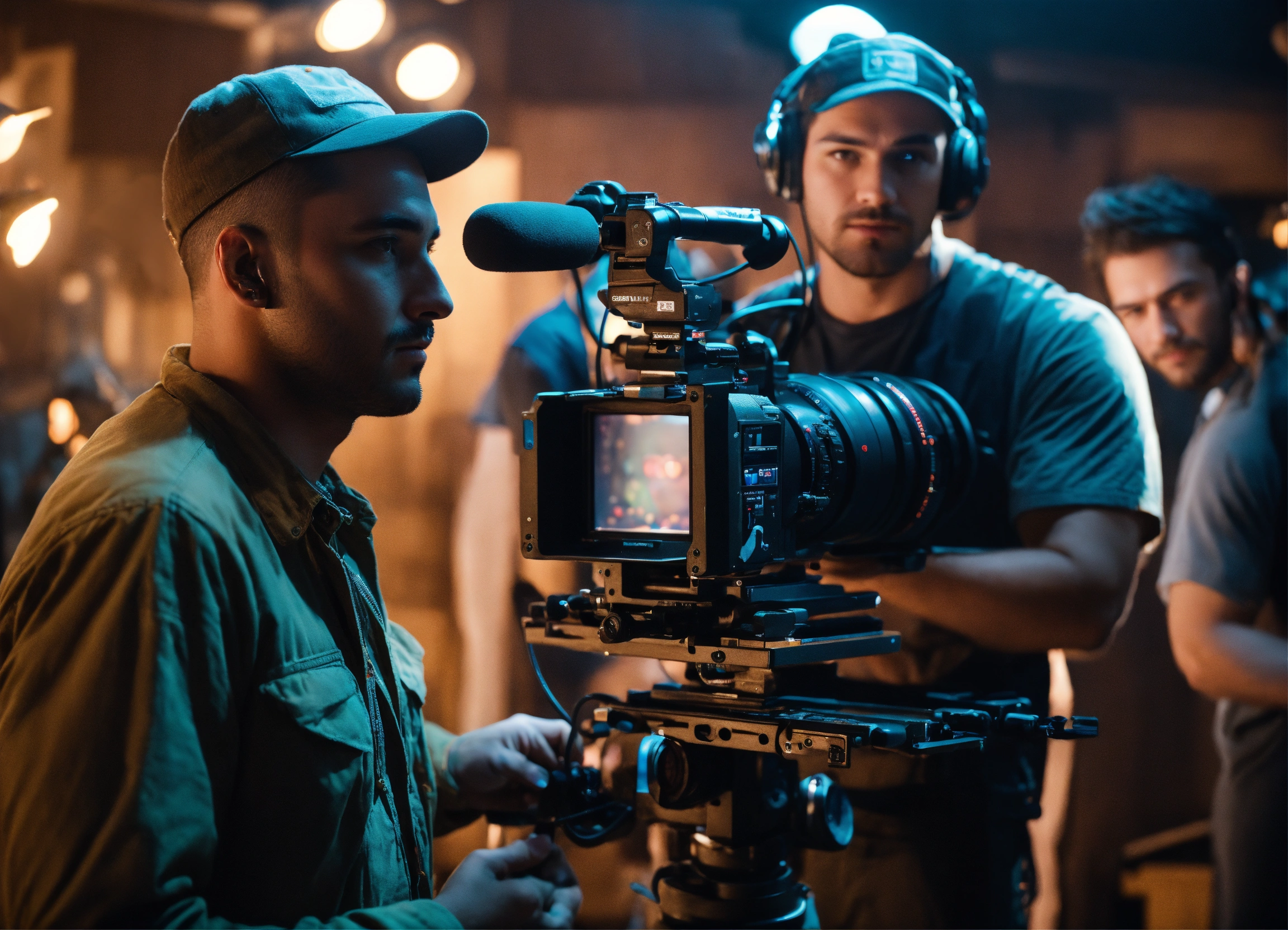 Lexica - The operator looks directly into the frame, he is under the ...