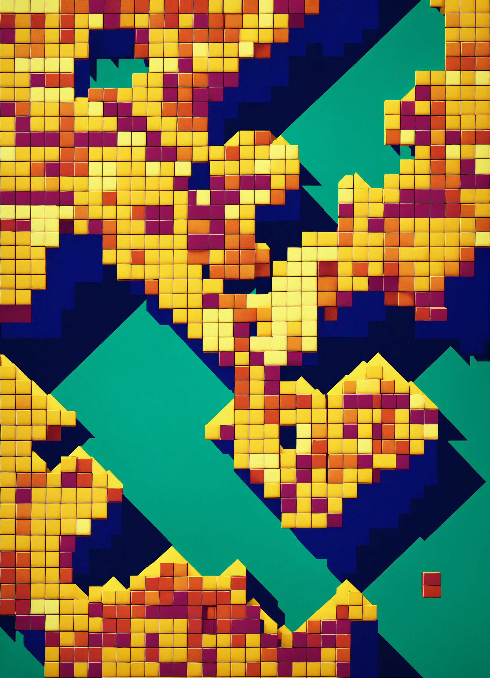 Lexica - Simple blocky pixel destruction from above