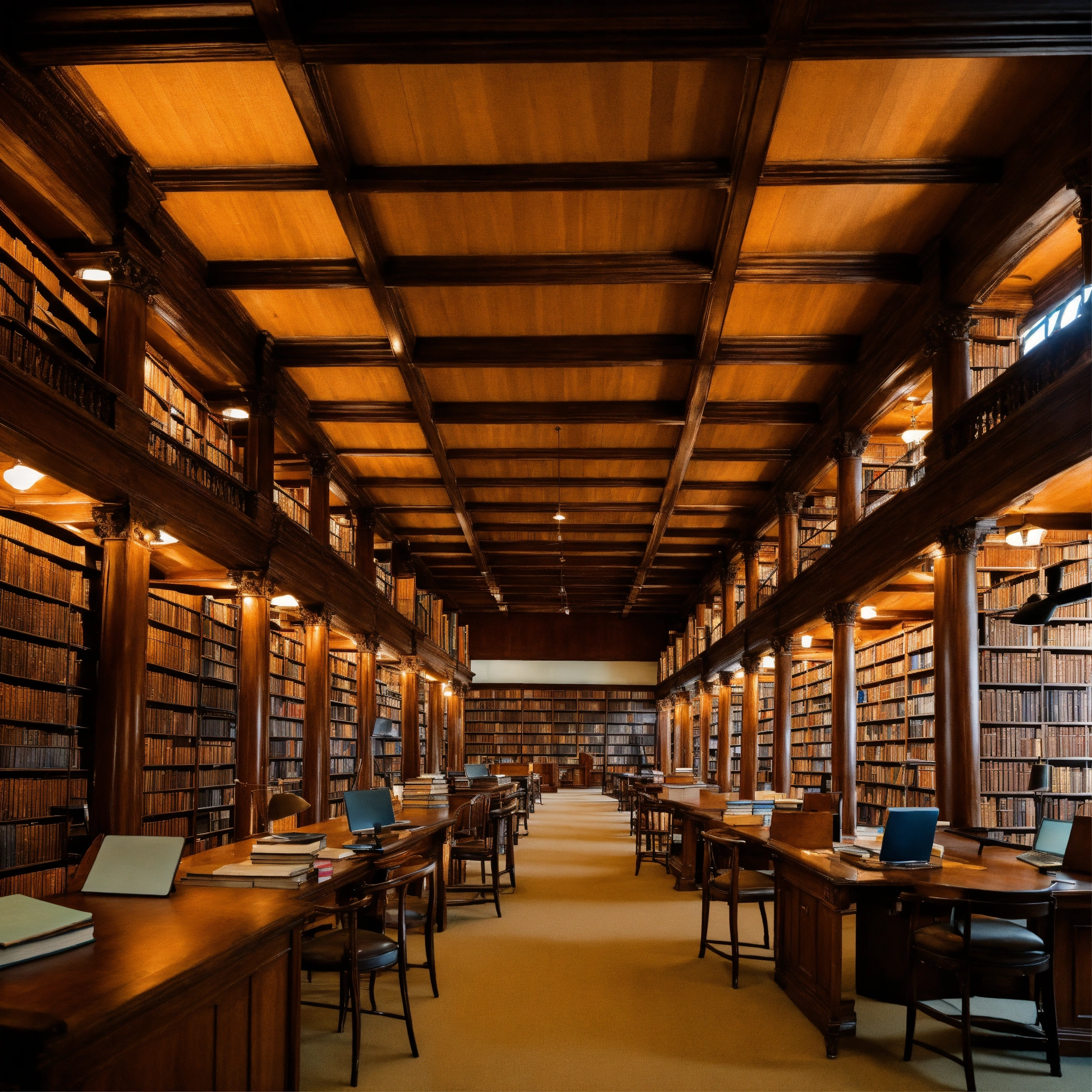 Lexica - A photo of a law library with rows of bookshelves filled with ...