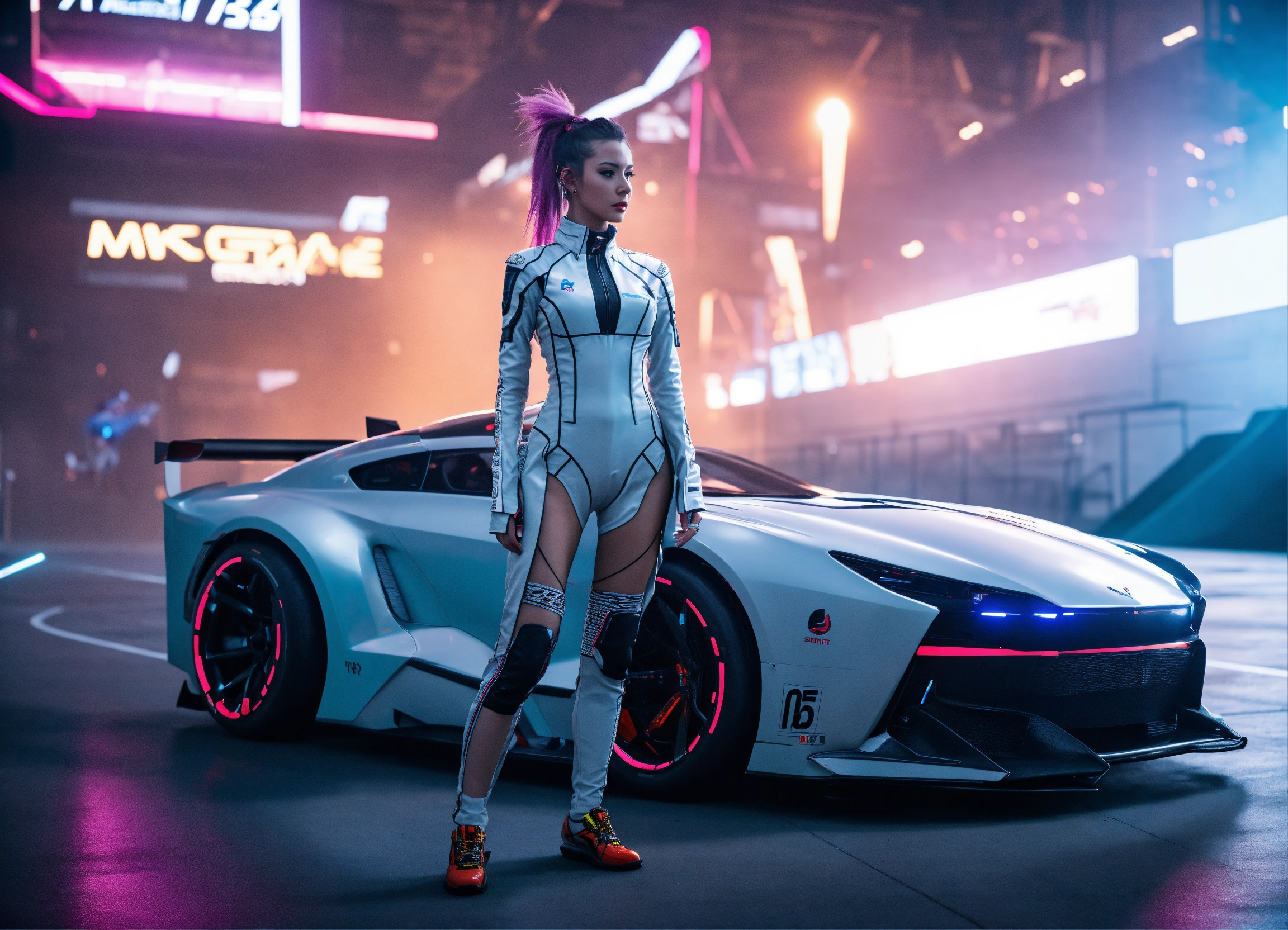 Lexica - Full body Photo, Cyberpunk Dream girl, futuristic cyber race ...