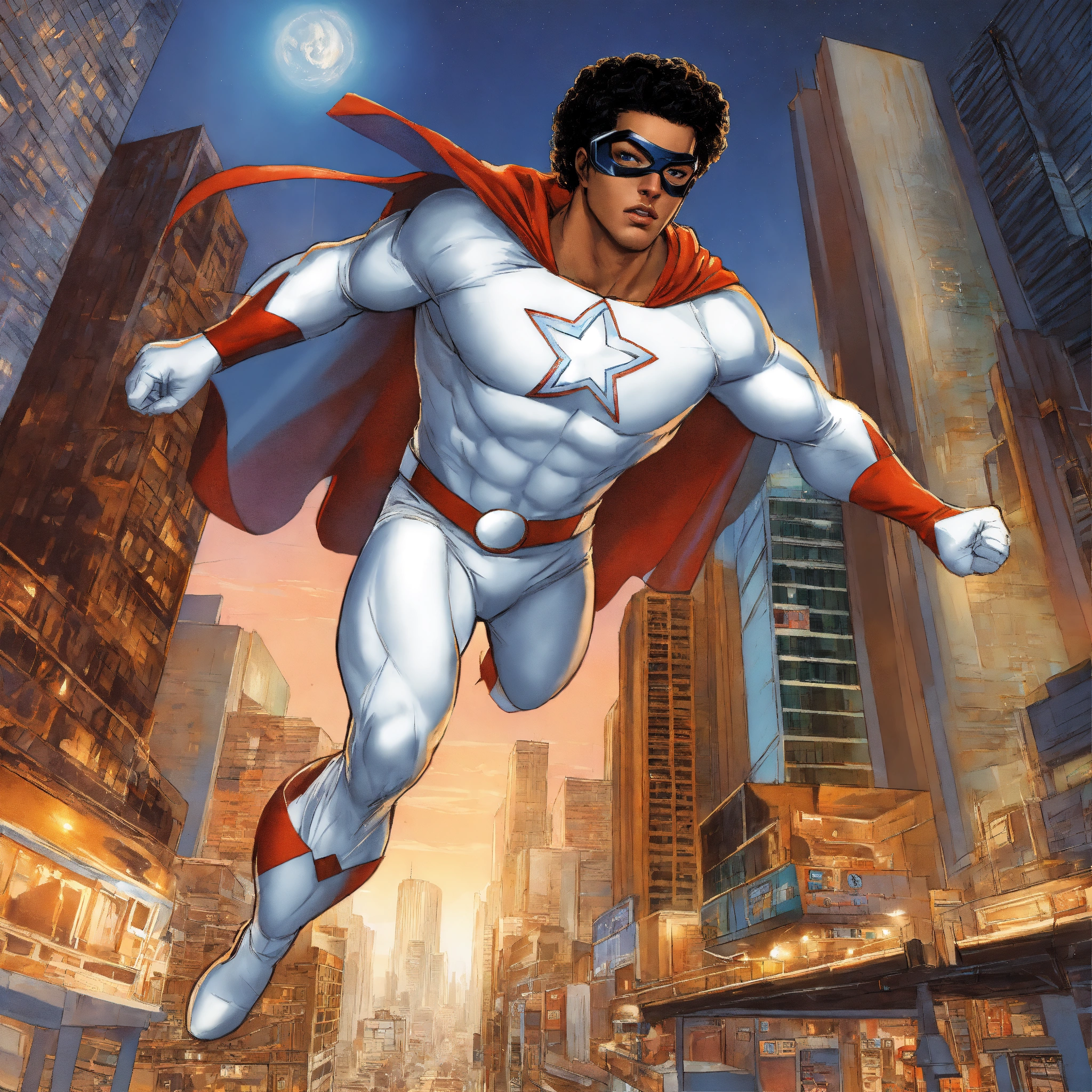 Lexica - A realistic pearlescent white Puerto Rican national superhero ...