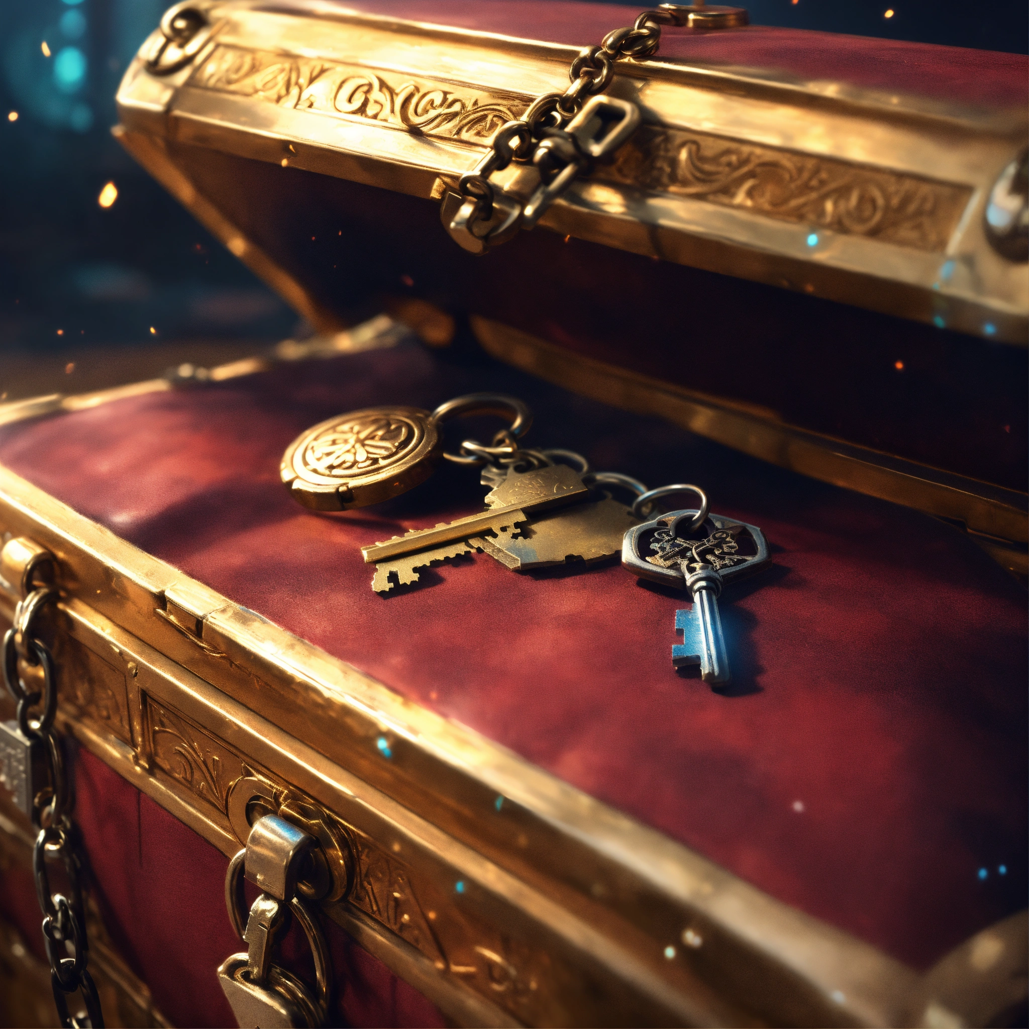 Lexica - Chest lock with a key in it, detailed digital art, ((highly ...