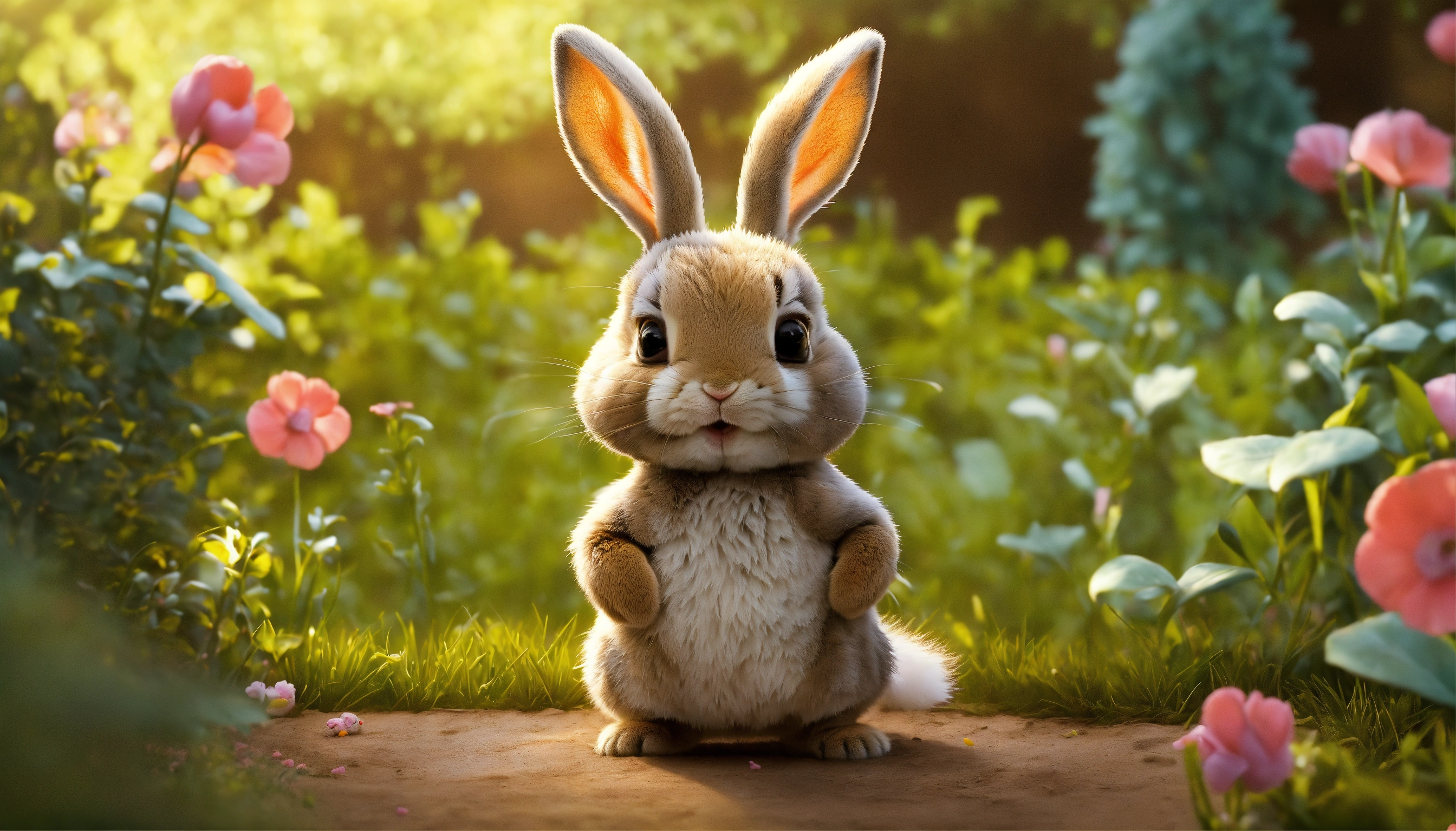 Lexica - Hello, bunny. He hops in the garden, finding a warm burrow to ...