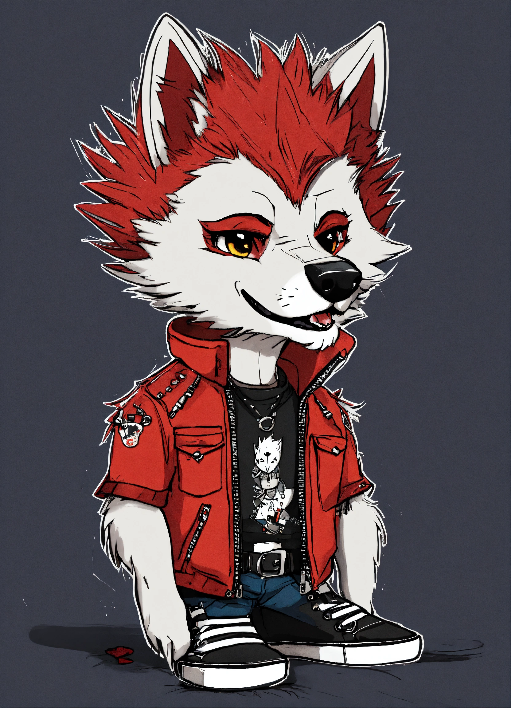 Lexica - Punk cartoon wolf