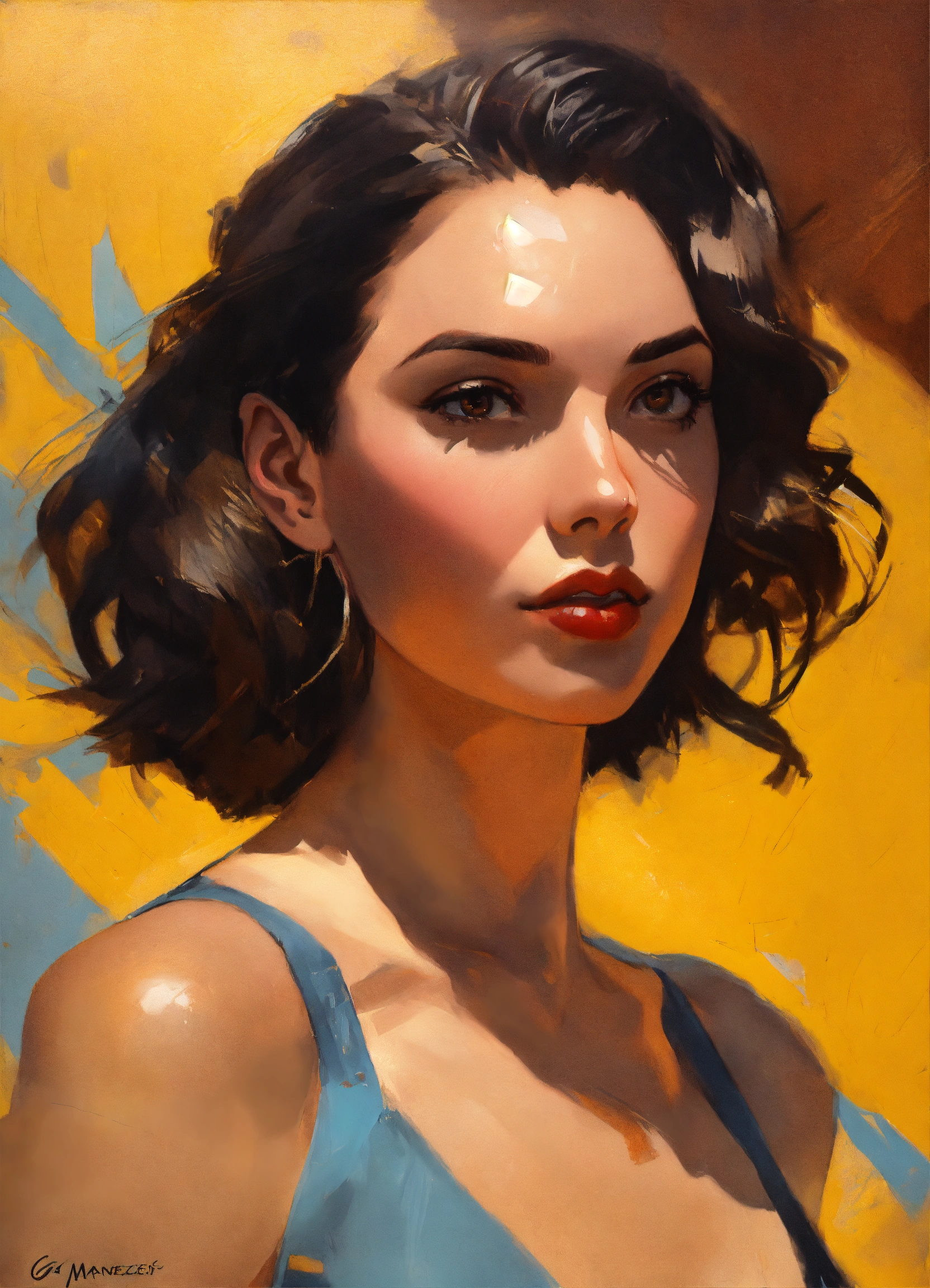 Lexica - Greg manchess portrait painting of a beauty from 40's pinup ...