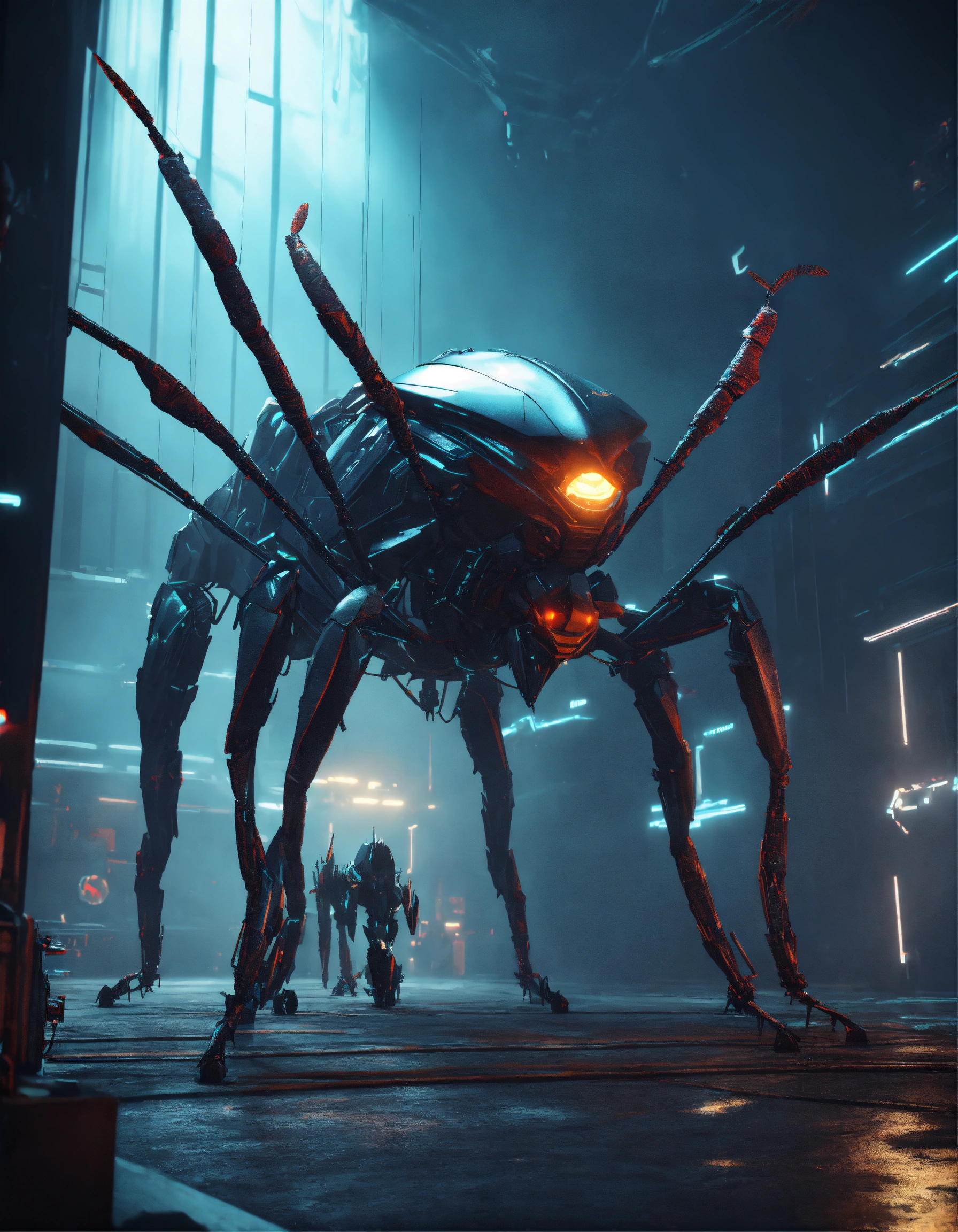 Lexica - Futuristic, dark, menacing environment, futuristic colossal ...