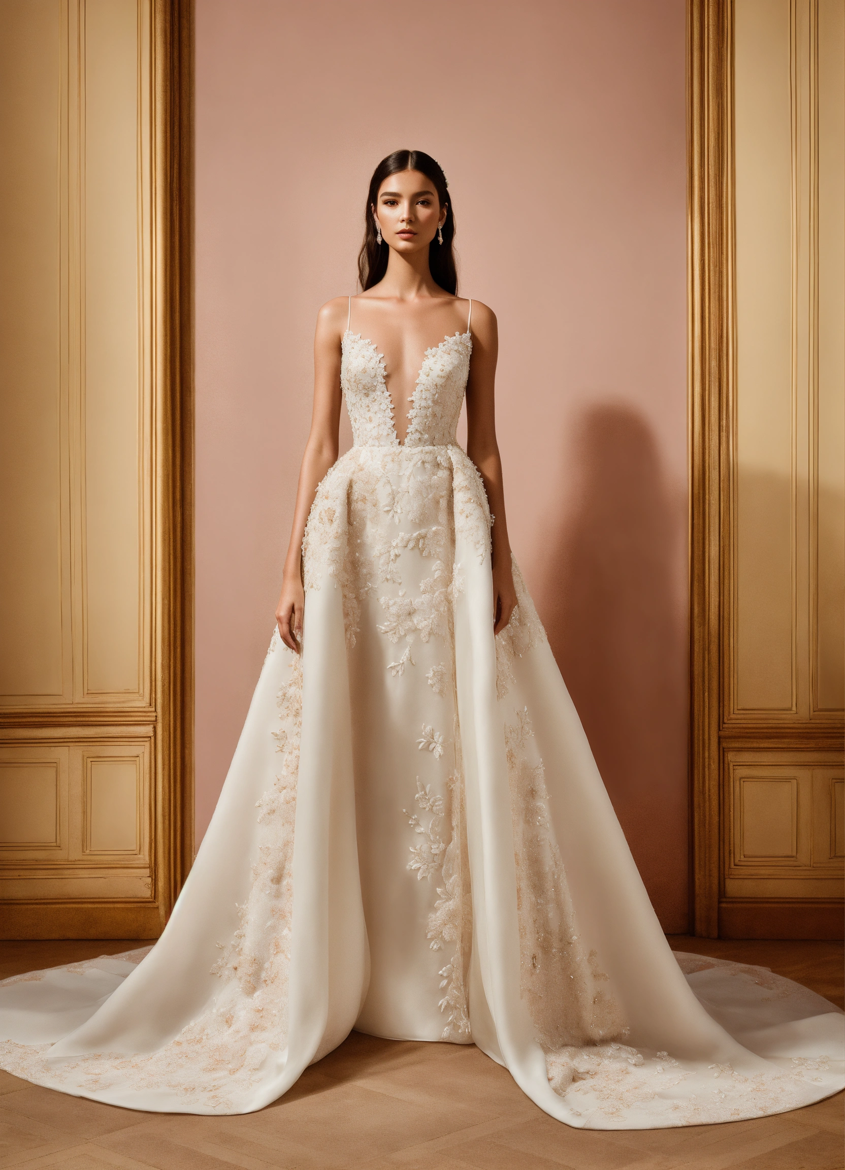Lexica - Create a realistic photo of a wedding dress , European trend ...