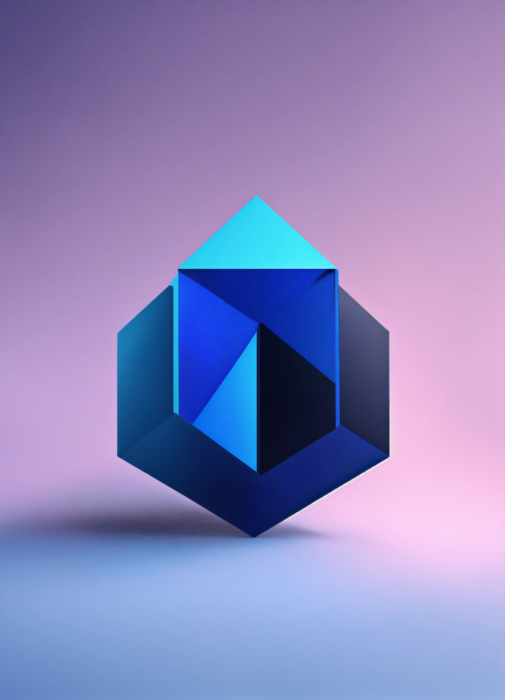 Lexica - Geometric logo design, oblique shape, 3D, blue color, black ...