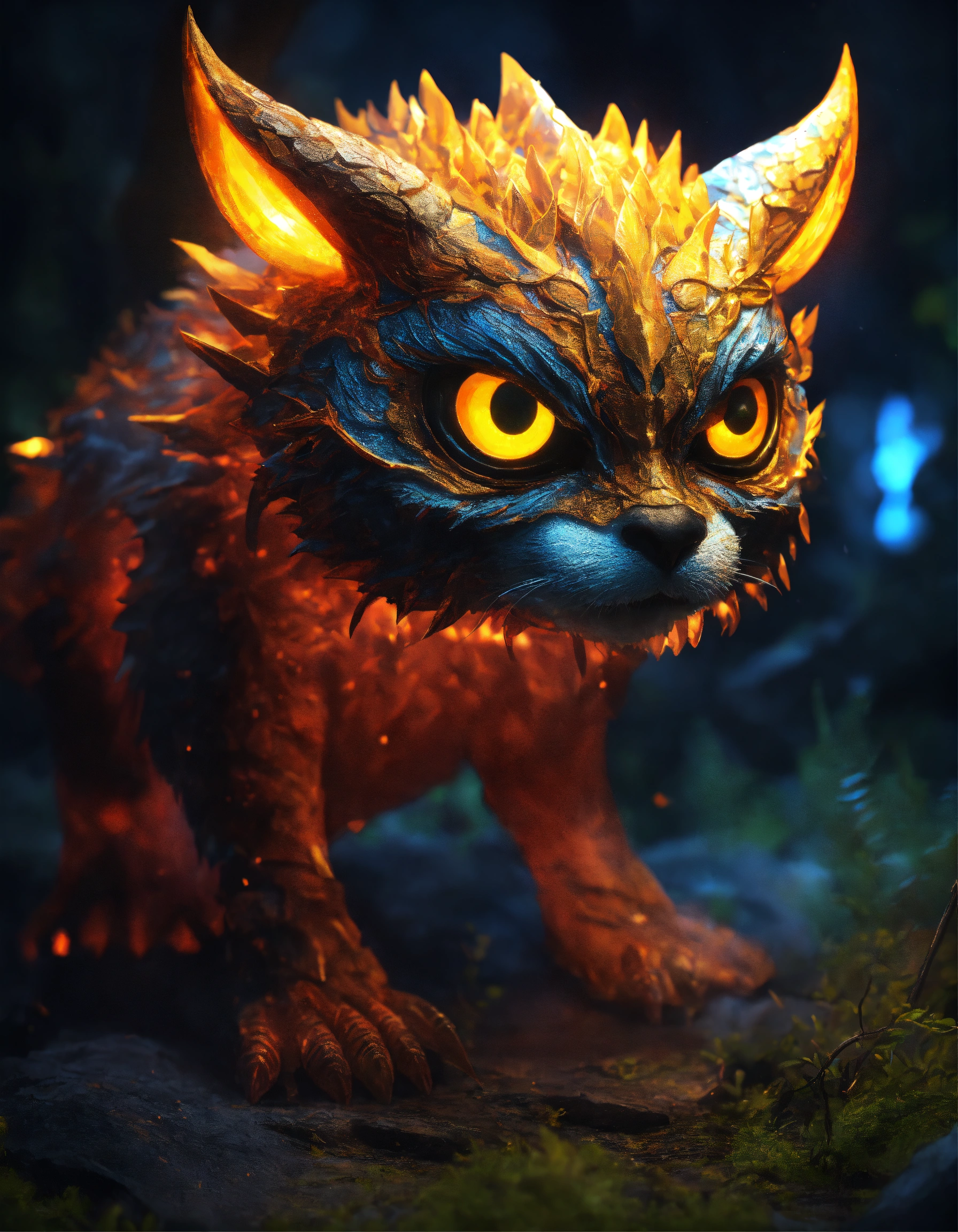 Lexica - A gentle monster with glowing eyes in the dark night, the ...