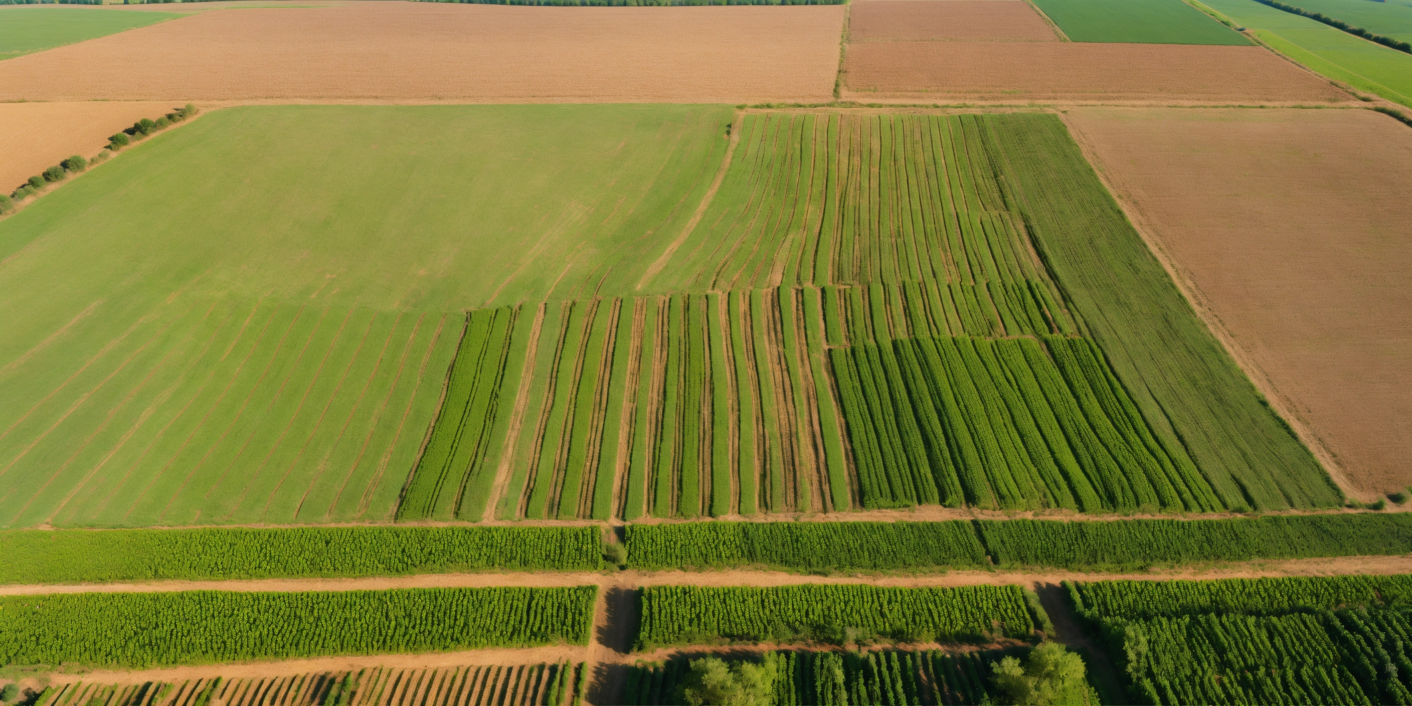 Lexica - Field of maize planted unevenly, view from ten drone