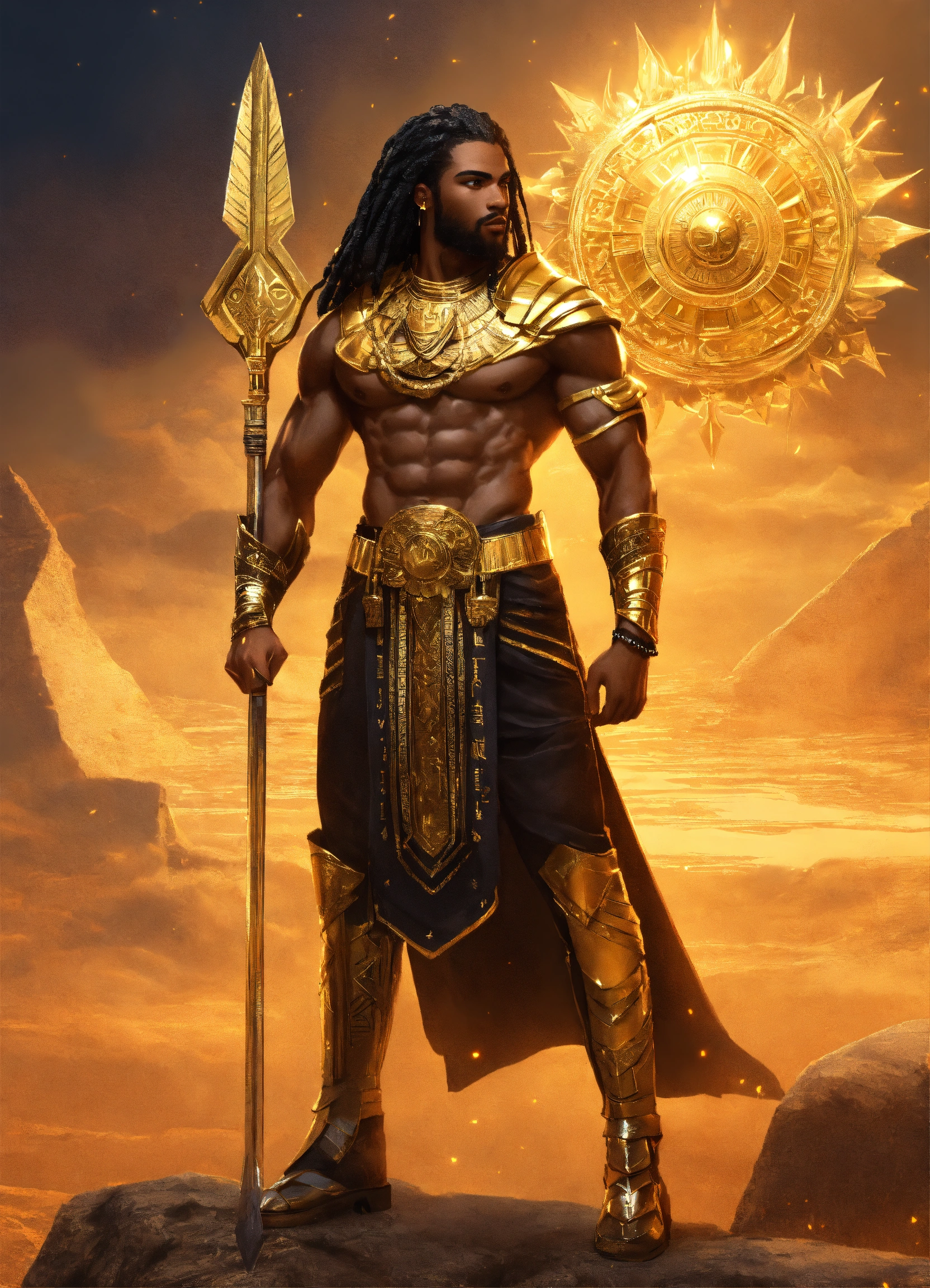 Lexica - Full body, Nubian God of the Sun, Handsome muscular black ...