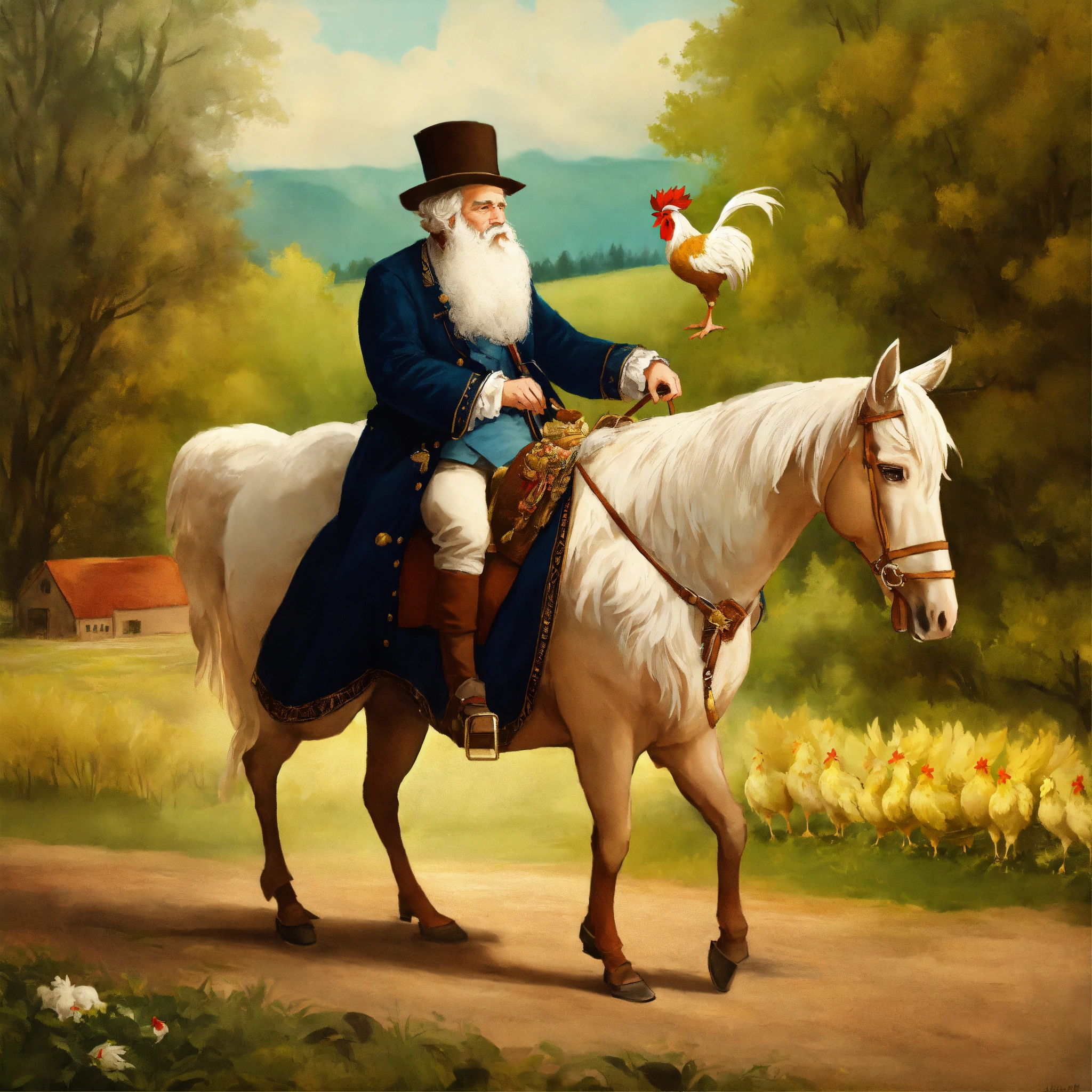 Lexica - 18th century style Jewish man with a white beard riding a ...