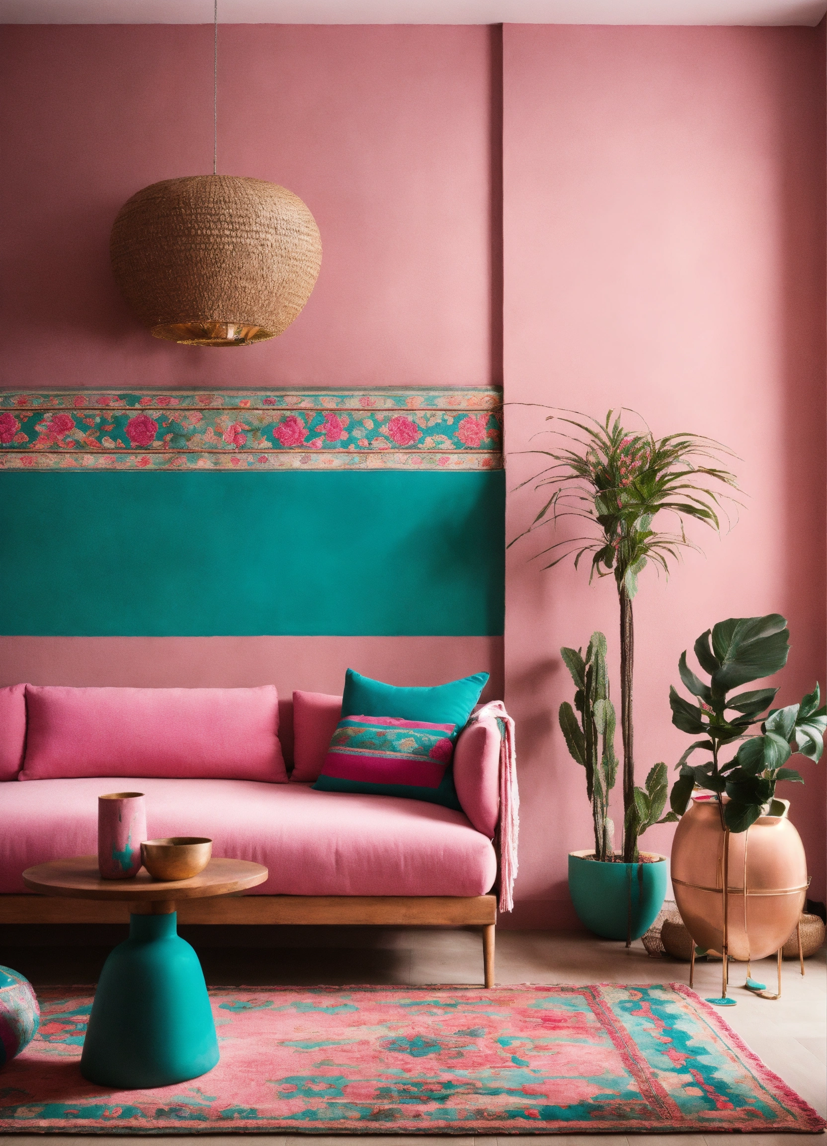 Lexica - Create some mexican style interior design with turquise and ...