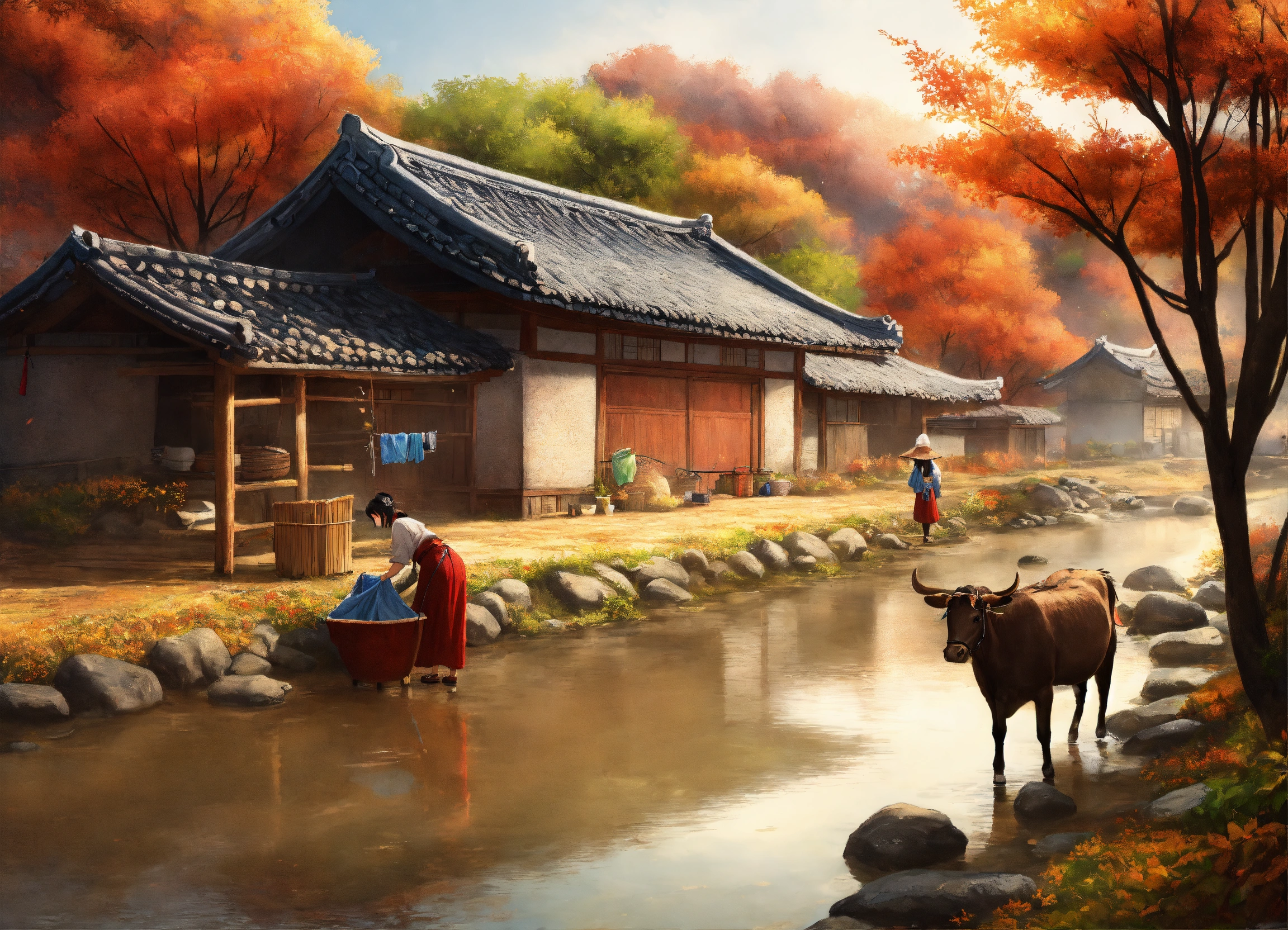 Lexica - Autumn rural scenery in Korea. There is a traditional Korean ...
