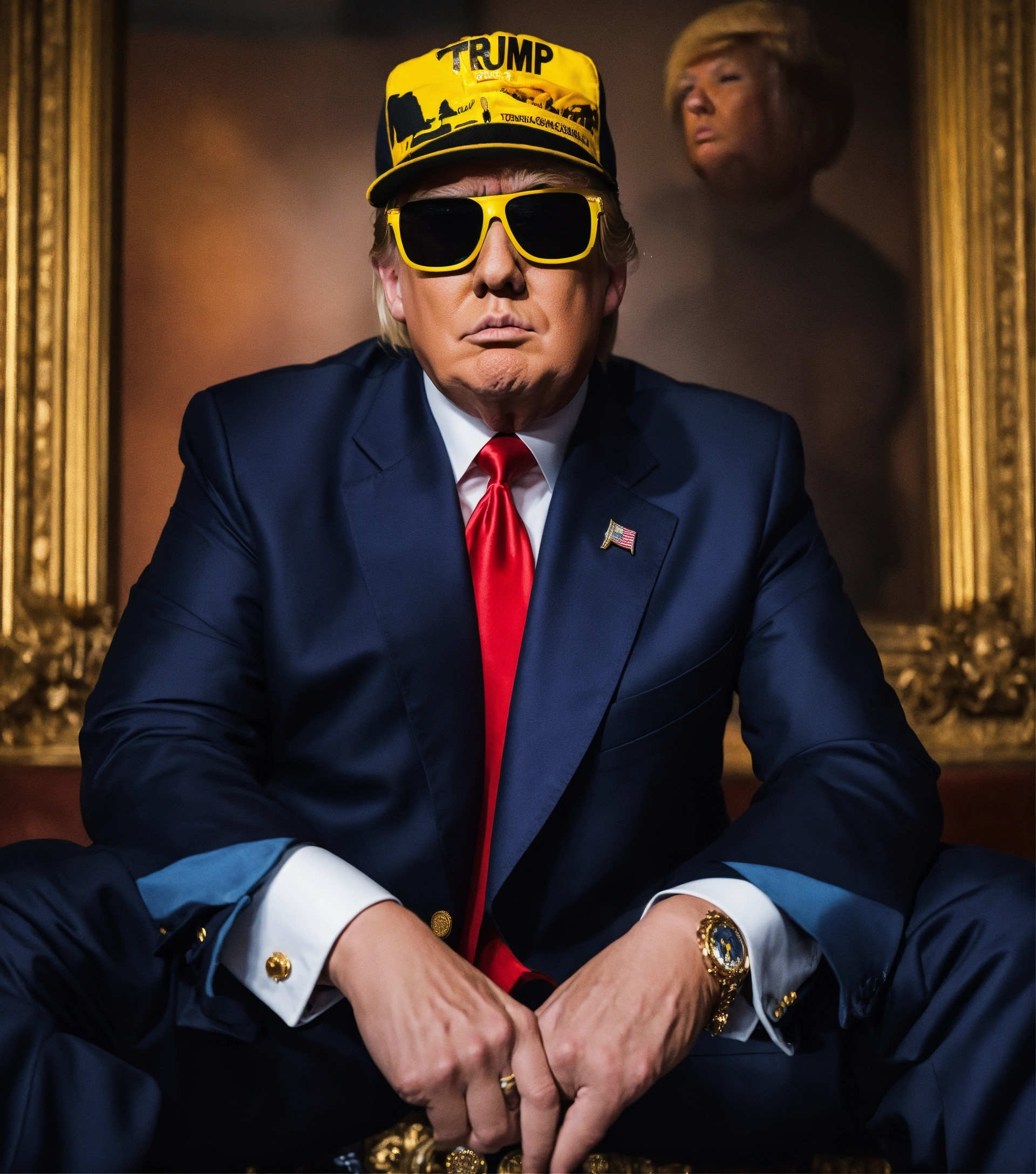 Lexica - Donald trump dressed as a rapper