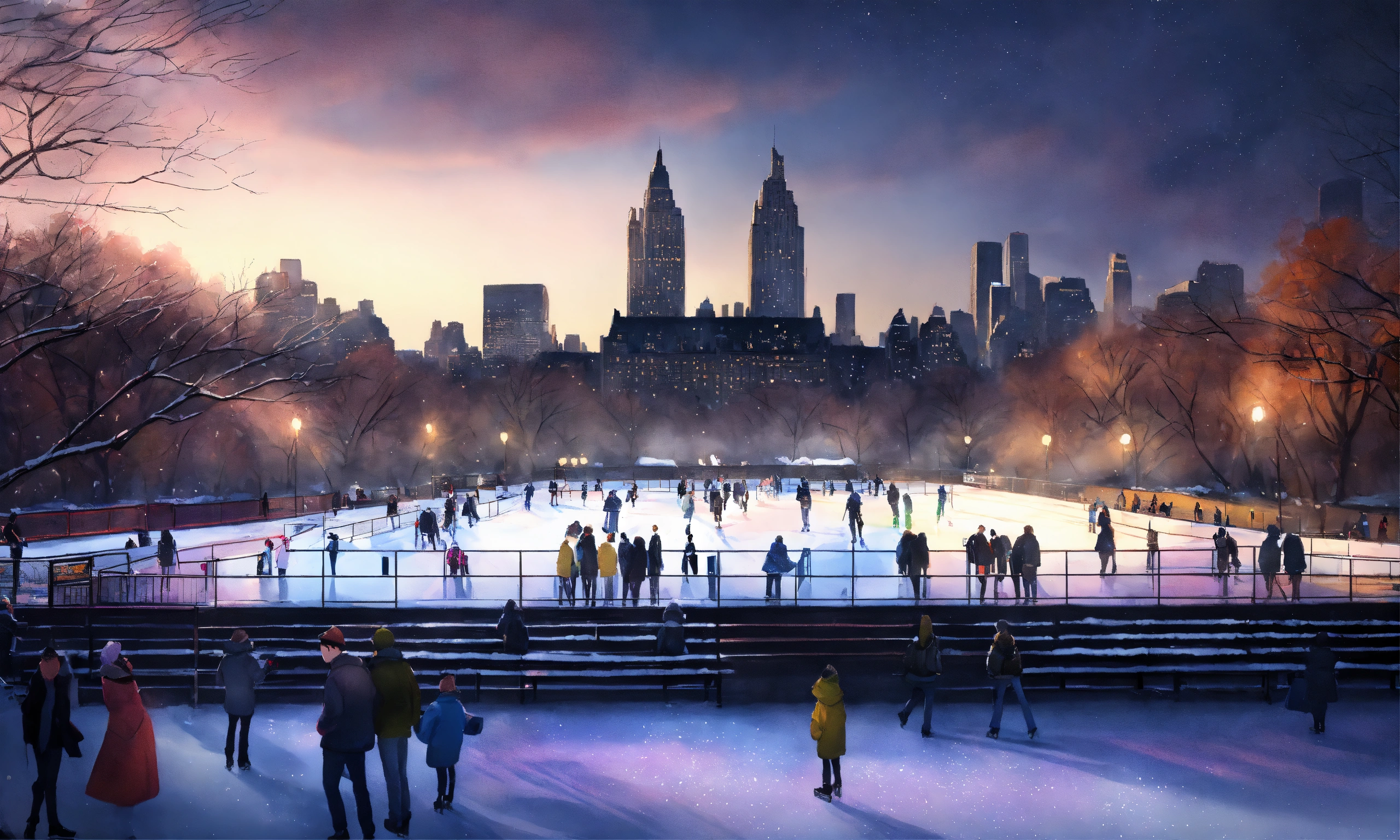 Lexica - Epic beautiful shot of a ultra detailed ultra cozy ice rink in ...