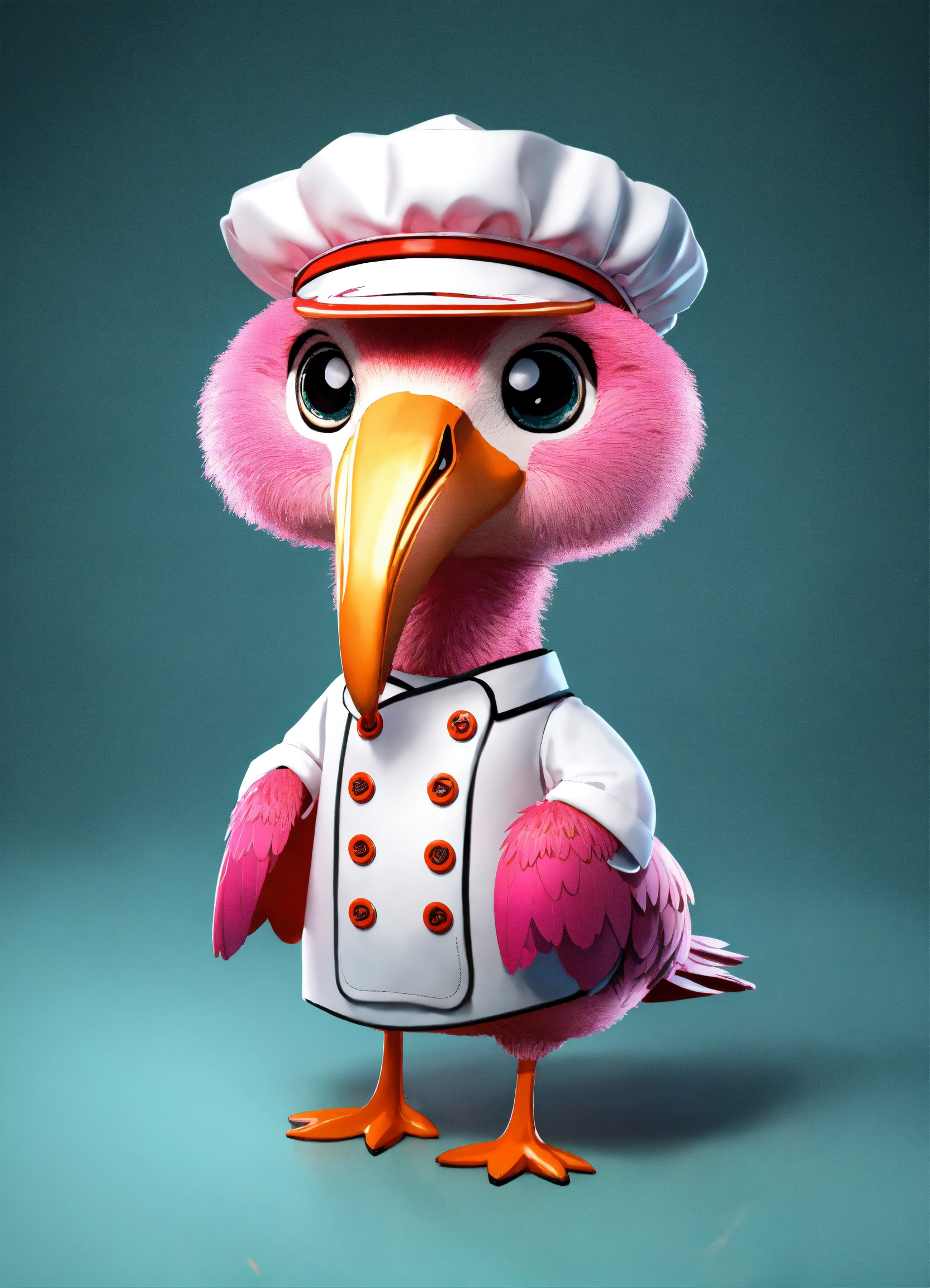 Lexica - A cute flamingo wearing a chef uniform, unreal engine render 8k
