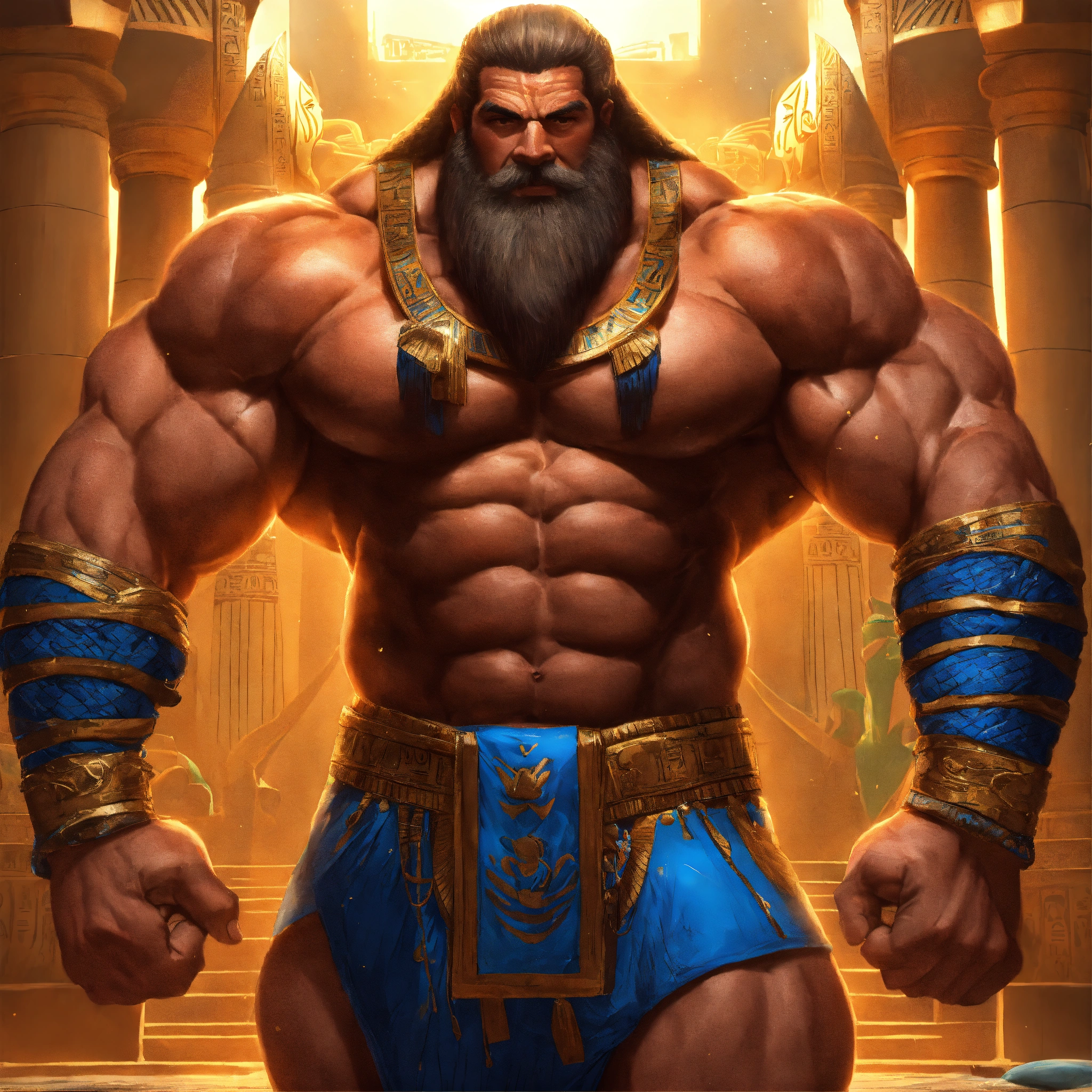 Lexica - 50-year-old hairy ancient Egyptian god with big muscles, big ...