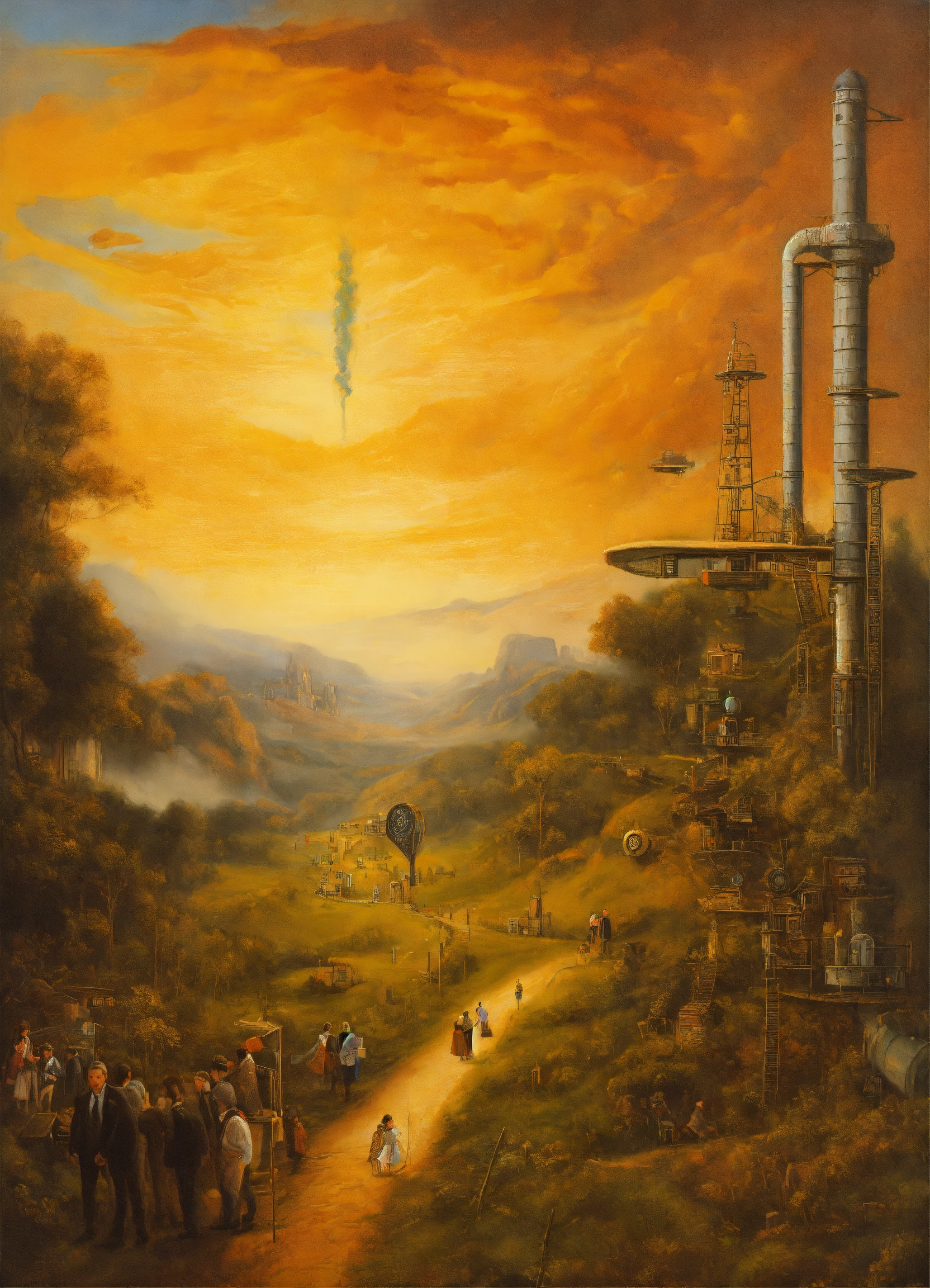 Lexica - Surreal oil painting of timeline in high resolution
