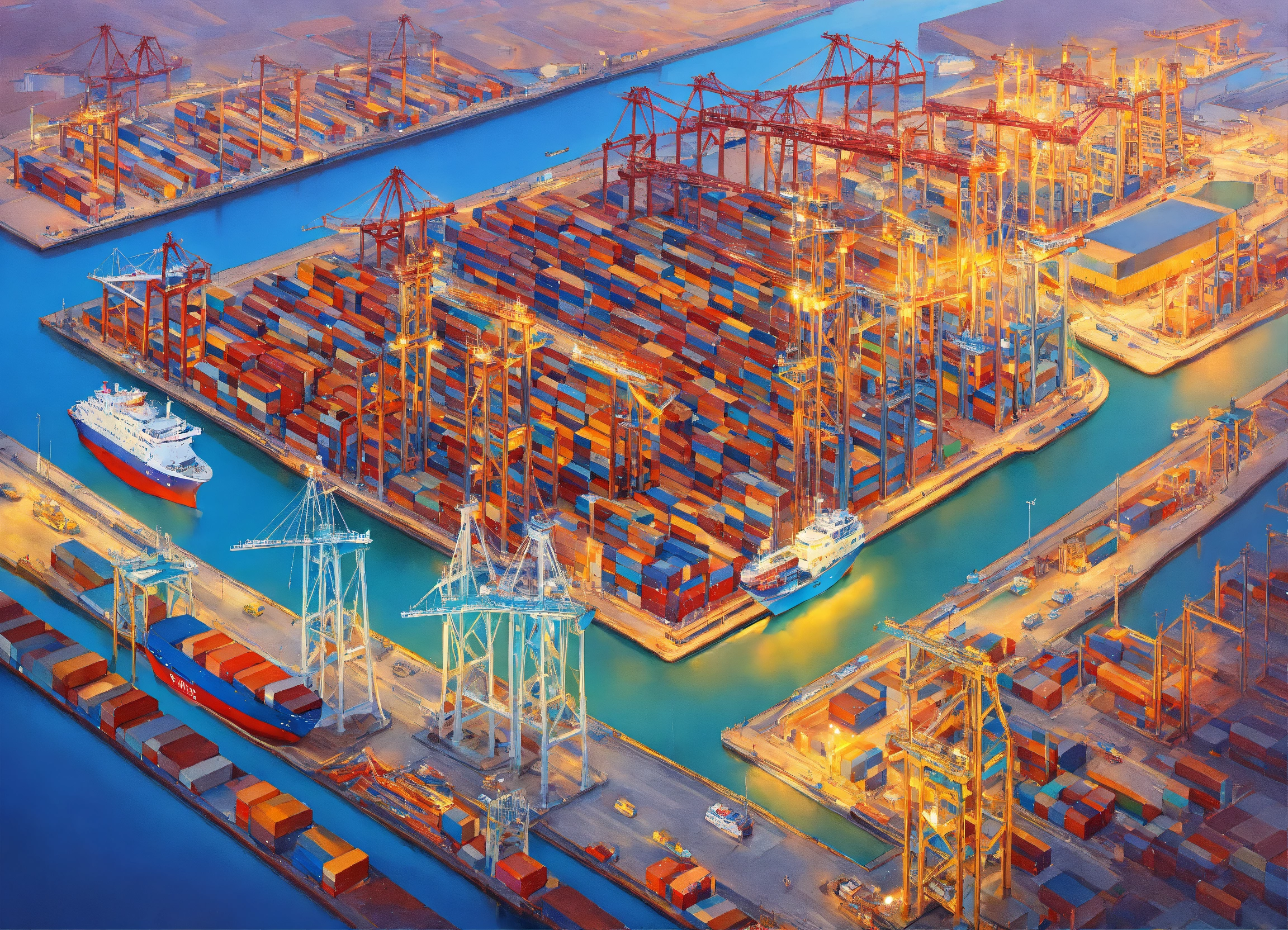 Lexica - Port infrastructure, Bird Eye View, by Lisa Frank