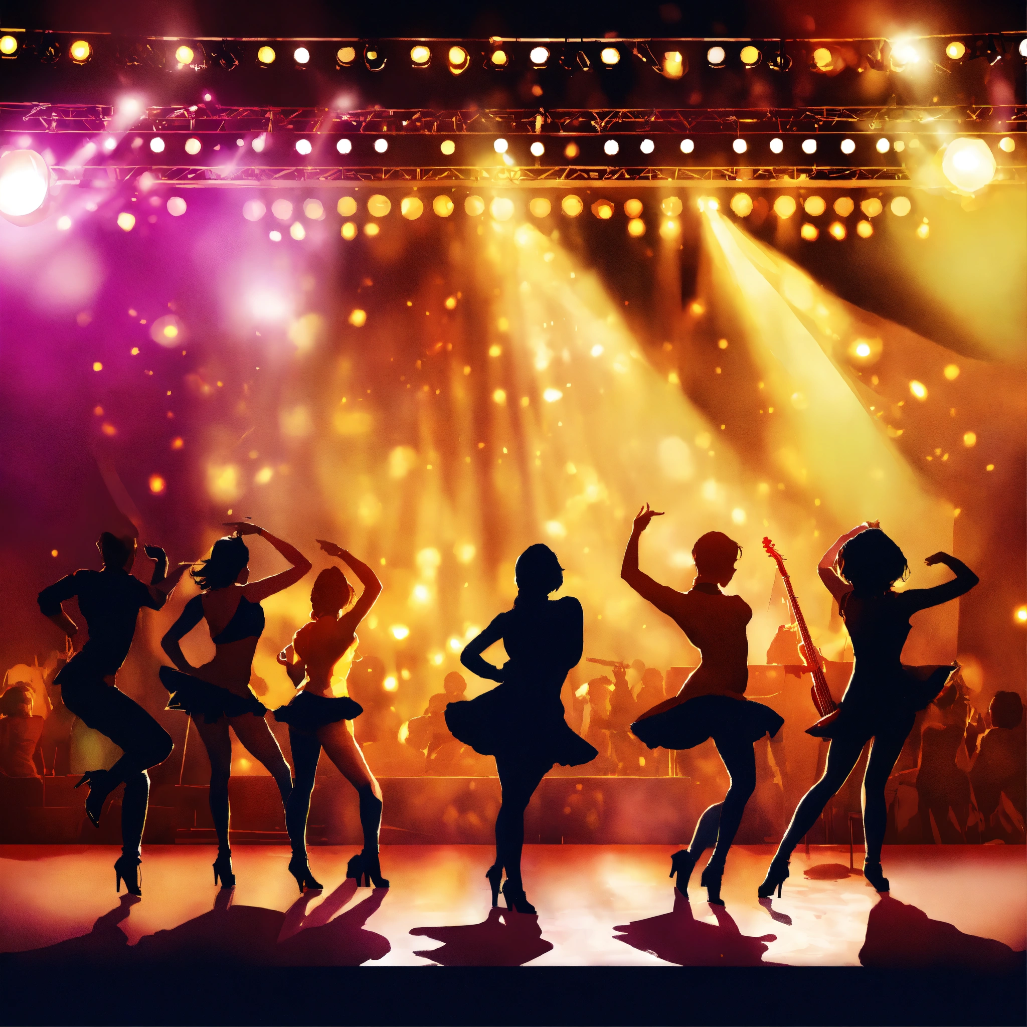 Lexica - A dance and musical concert poster with stage view. Include ...