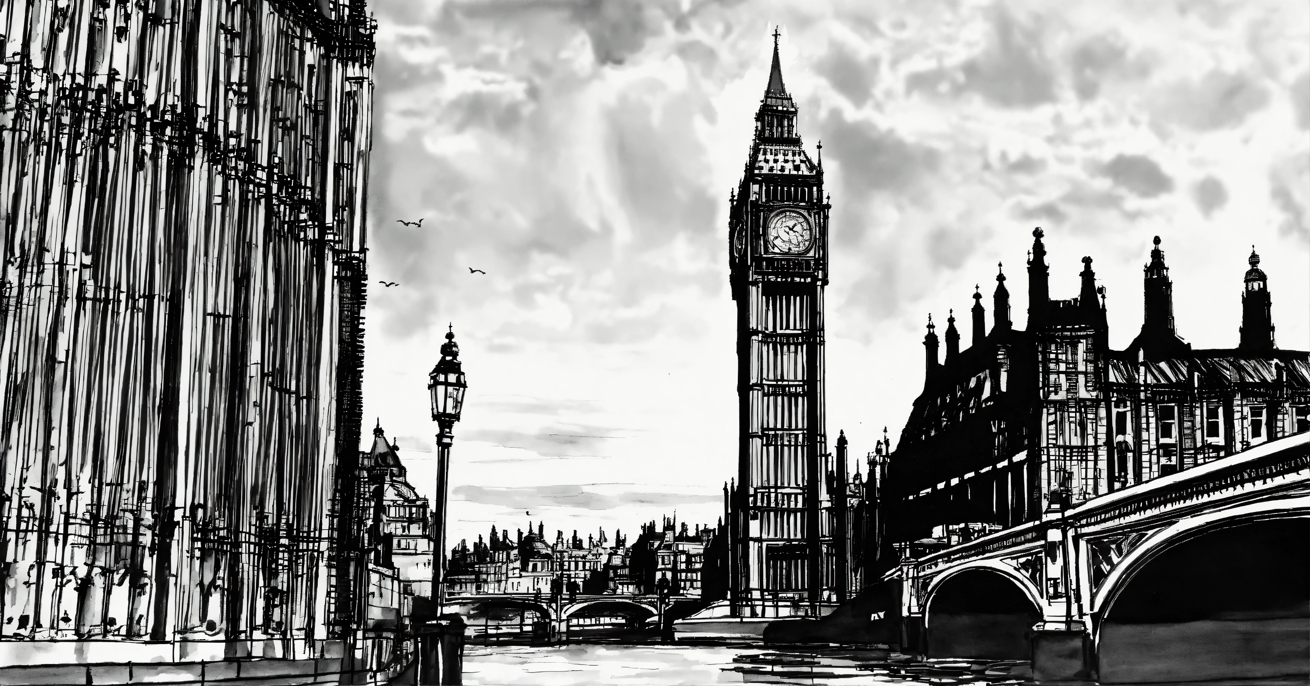 Lexica - Pen and ink drawing Big Ben London