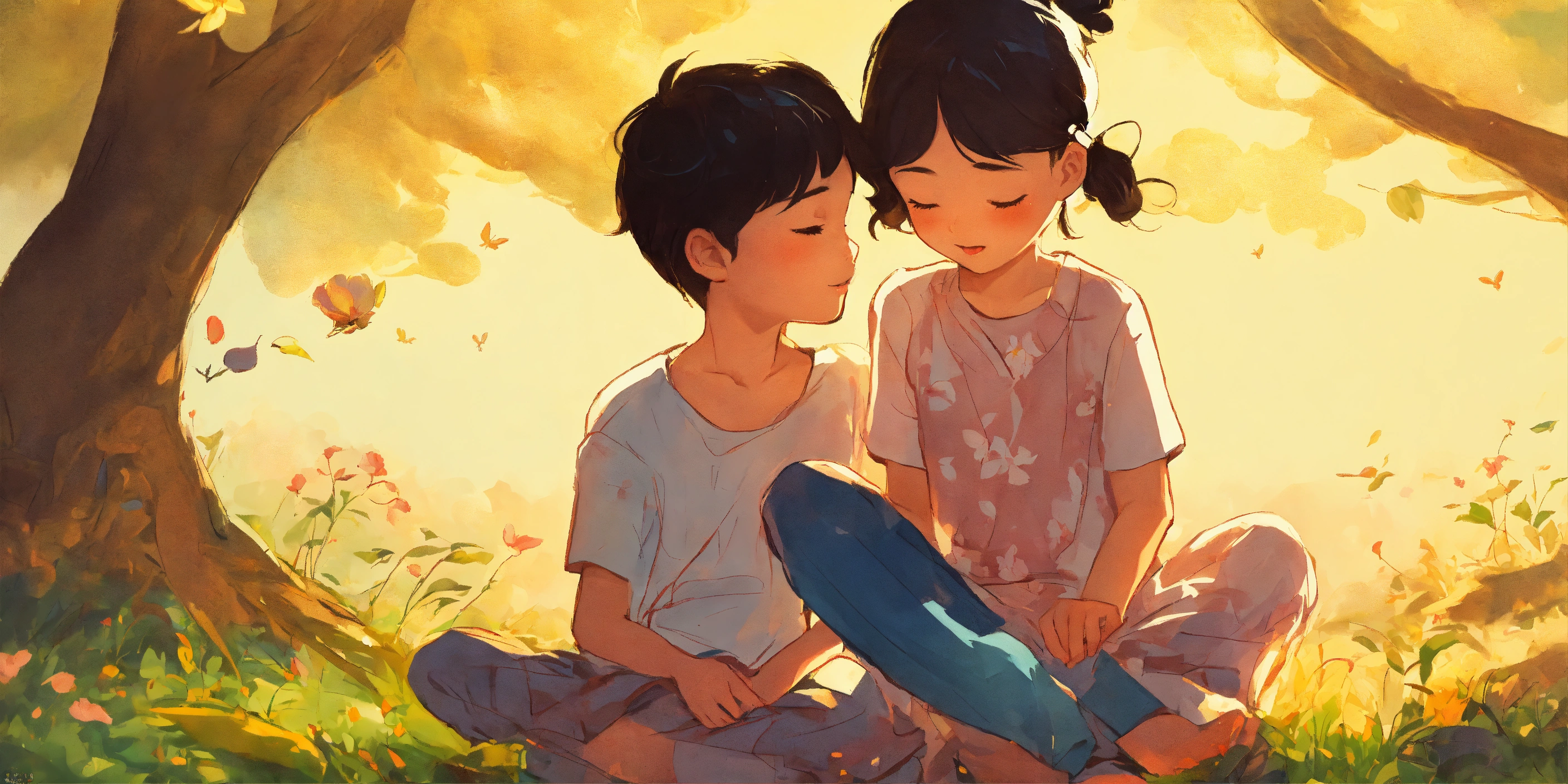 Lexica - Boy and girl friendship in the style of illustrator Thanh Le ...