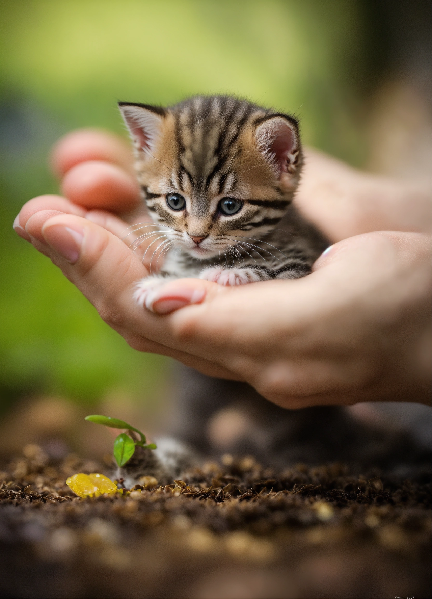 Lexica - Mini small very very small kitten in hands fantasy small size