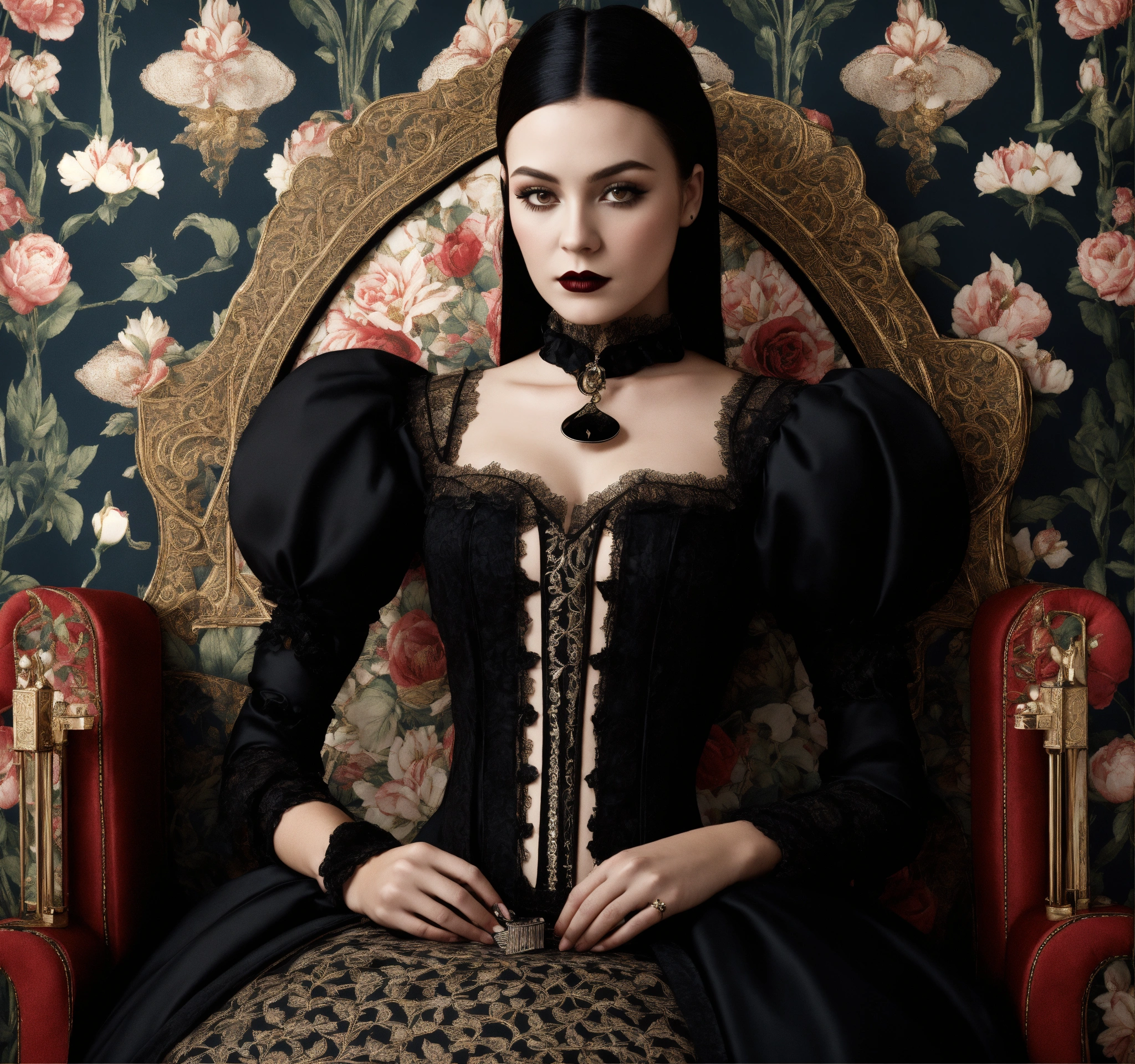 Lexica - Elaborate Gothic Wednesday Adams queen of spades in an elegant ...