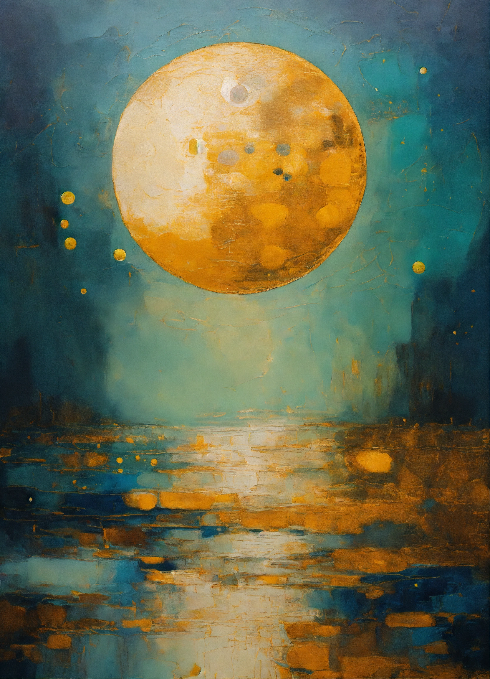 Lexica - Minimalist, abstract and oil painting of beautiful moon in ...