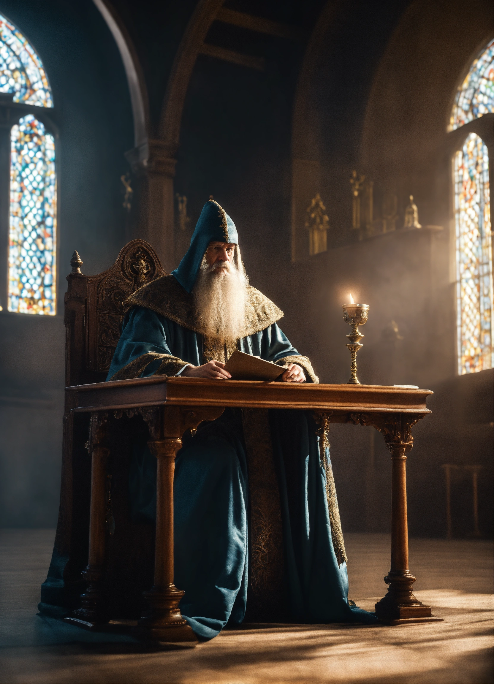 Lexica - A ghost judge in medieval robes. He is made of spiritual ...
