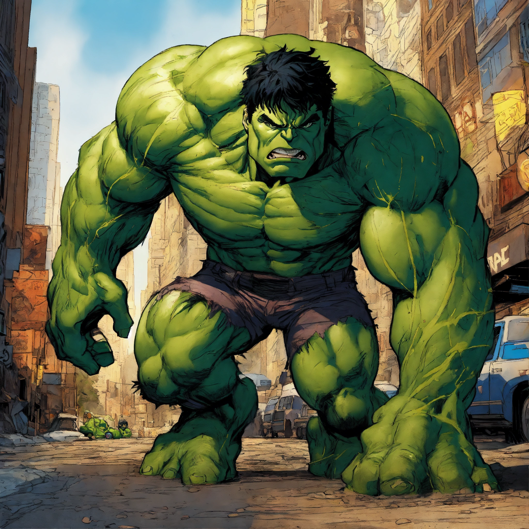 Lexica - Imagine Hulk drawn realistically by Todd McFarlane in the ...