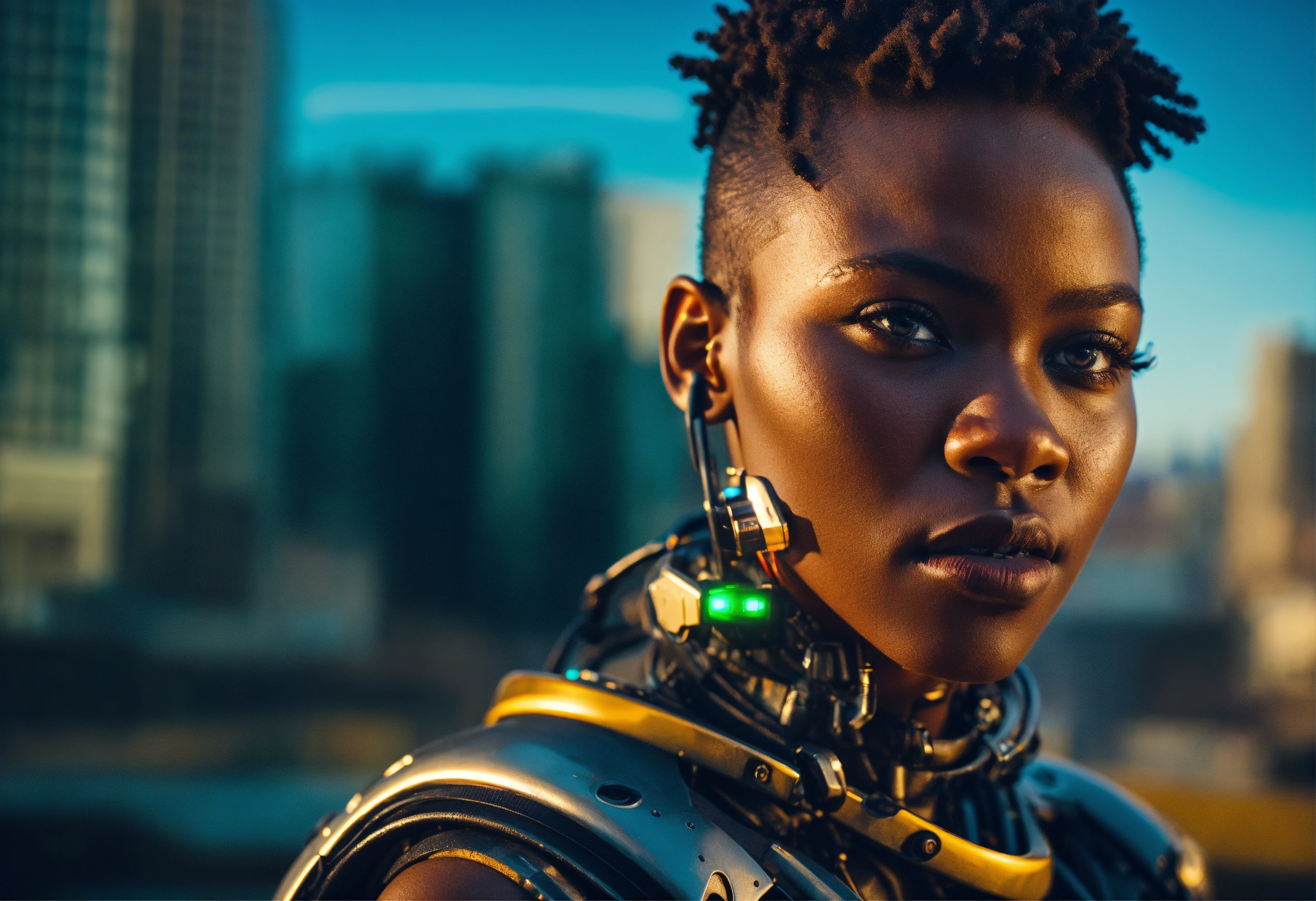 Lexica - Close up portrait Photography, of a african cyborg, an ...