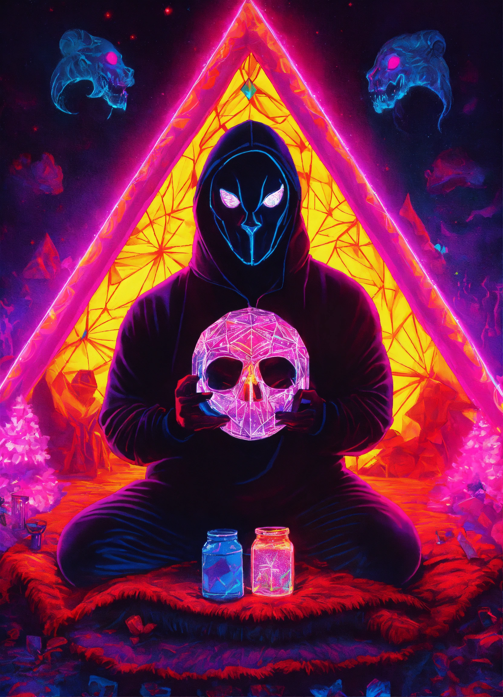 Lexica - Perfect focus Ghostface 2 diamond neon black light DMT demon ...