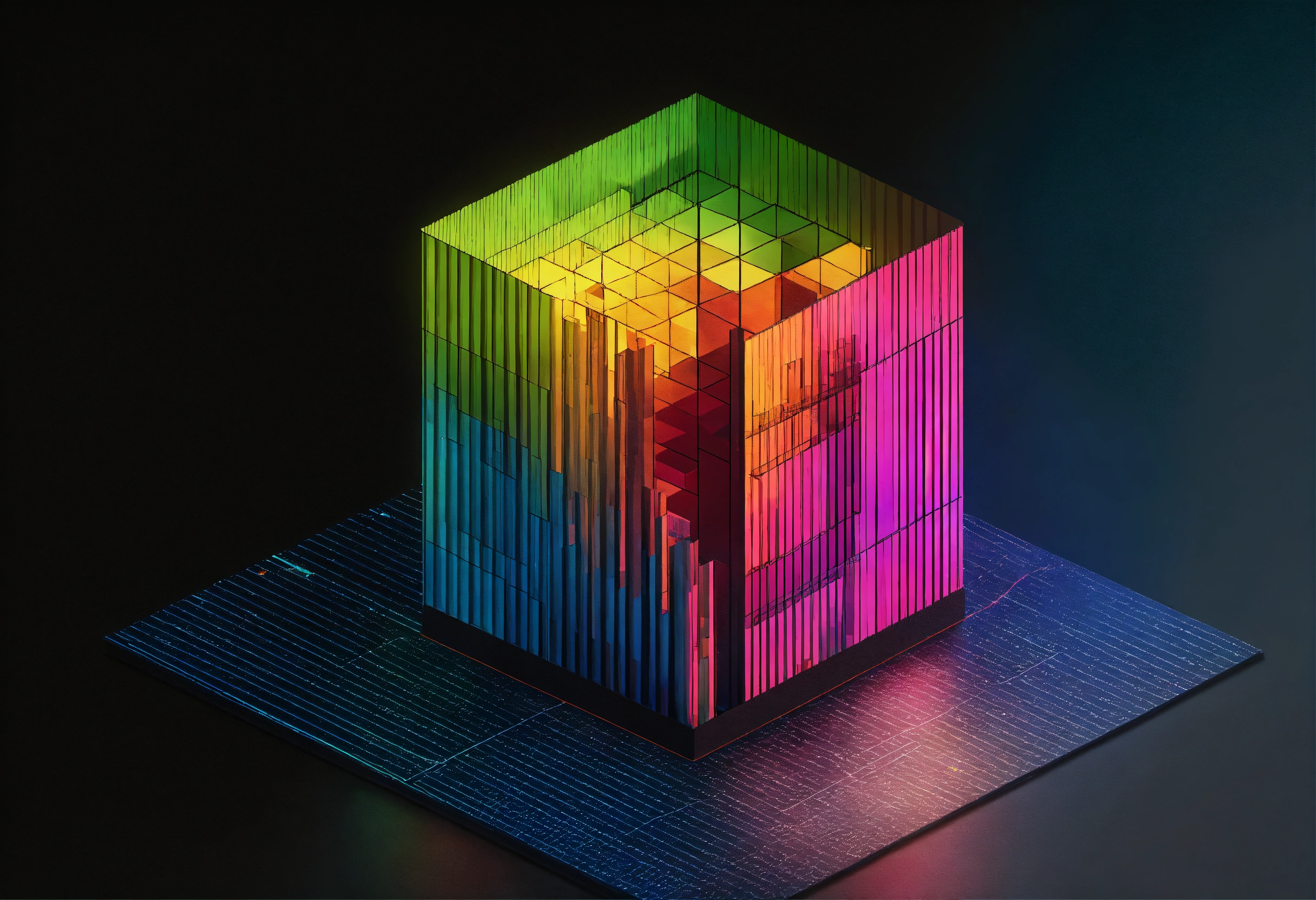 Lexica - Building built within statistical graphs. black background ...