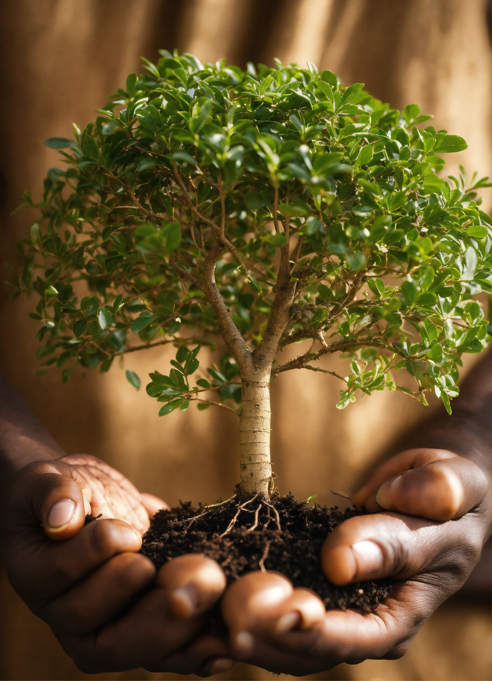 Lexica - The hand of an African American person with a tree in the palm ...