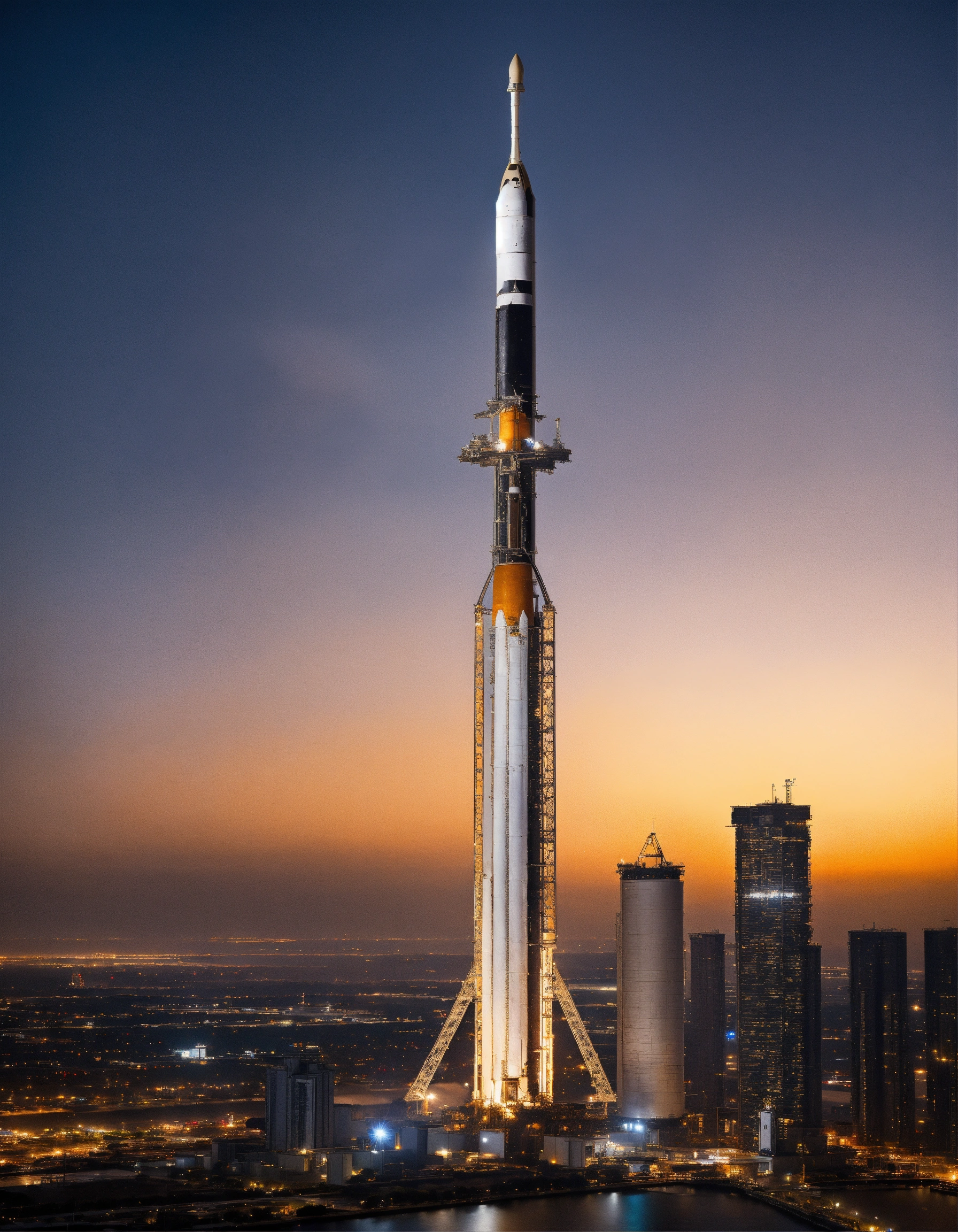 Lexica - Skyscraper building reaches the space station shuttle the ...