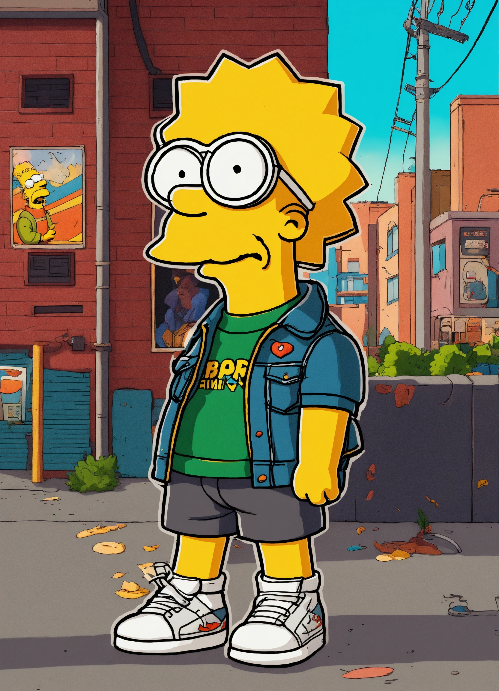 Lexica - Hip hop art style The Simpsons full body