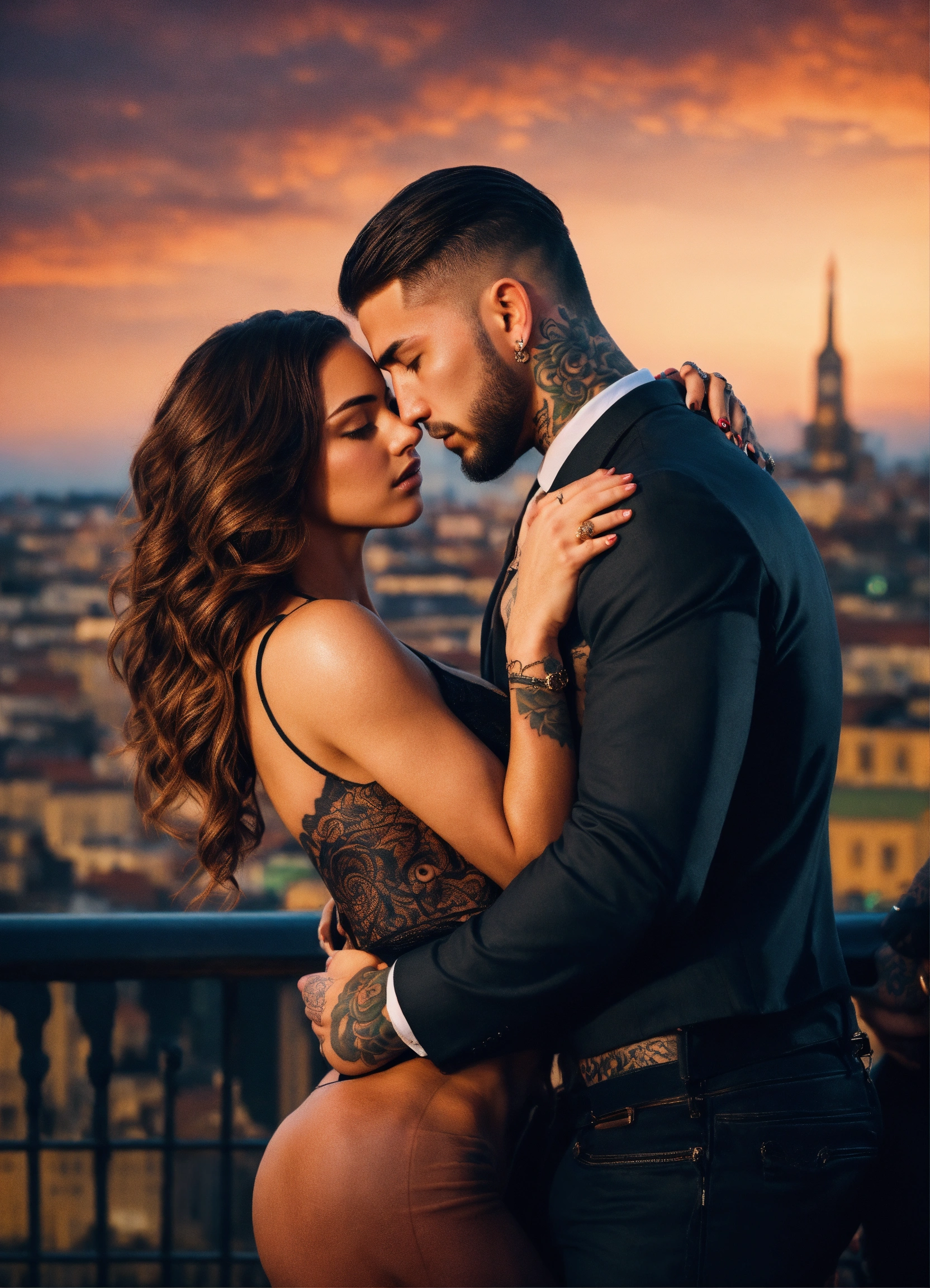 Lexica - Young attractive woman with wavy brown hair and a dangerous ...