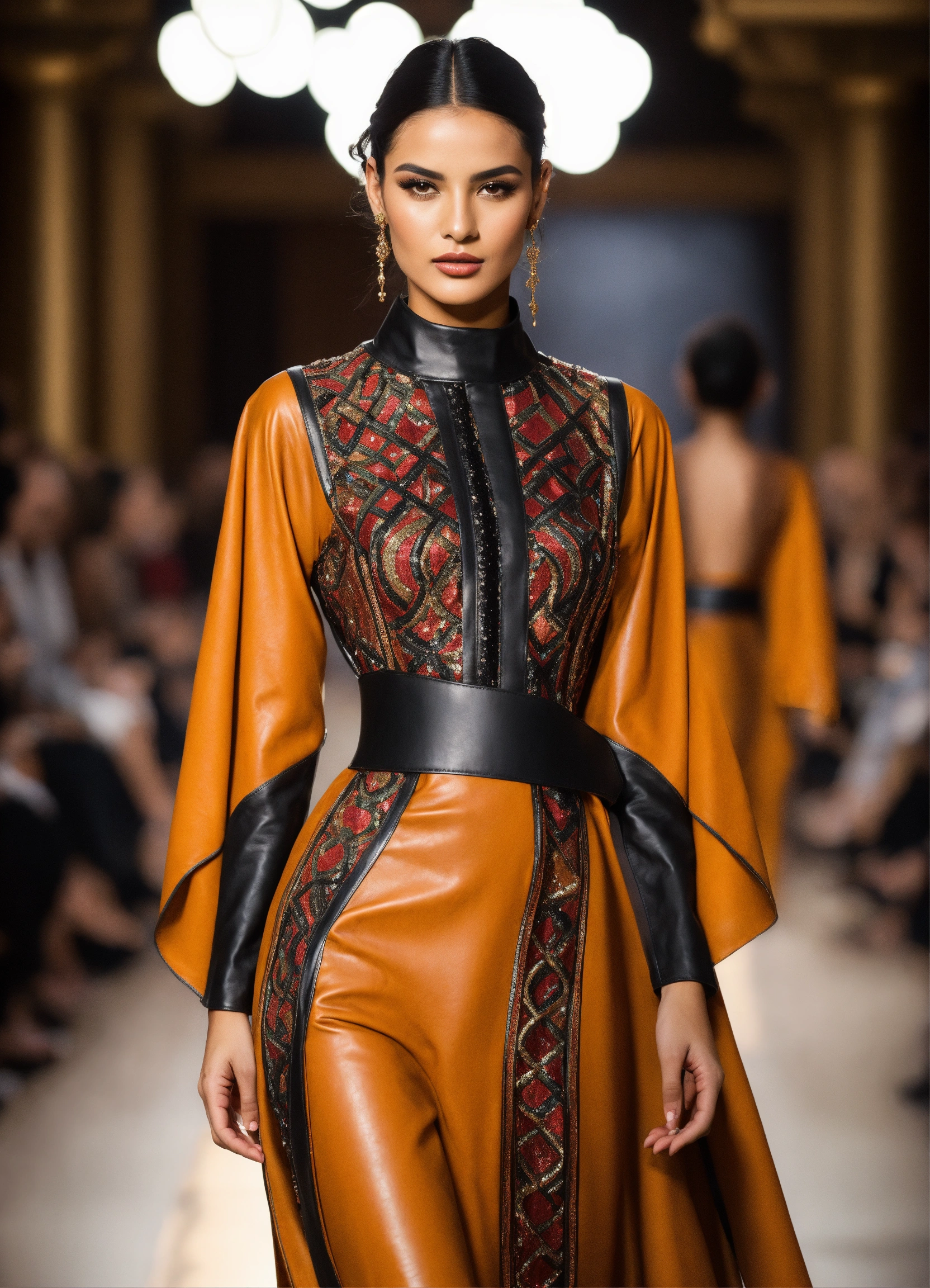 Lexica - Beautiful Arab women model, wearing luxury dress caftan , With ...