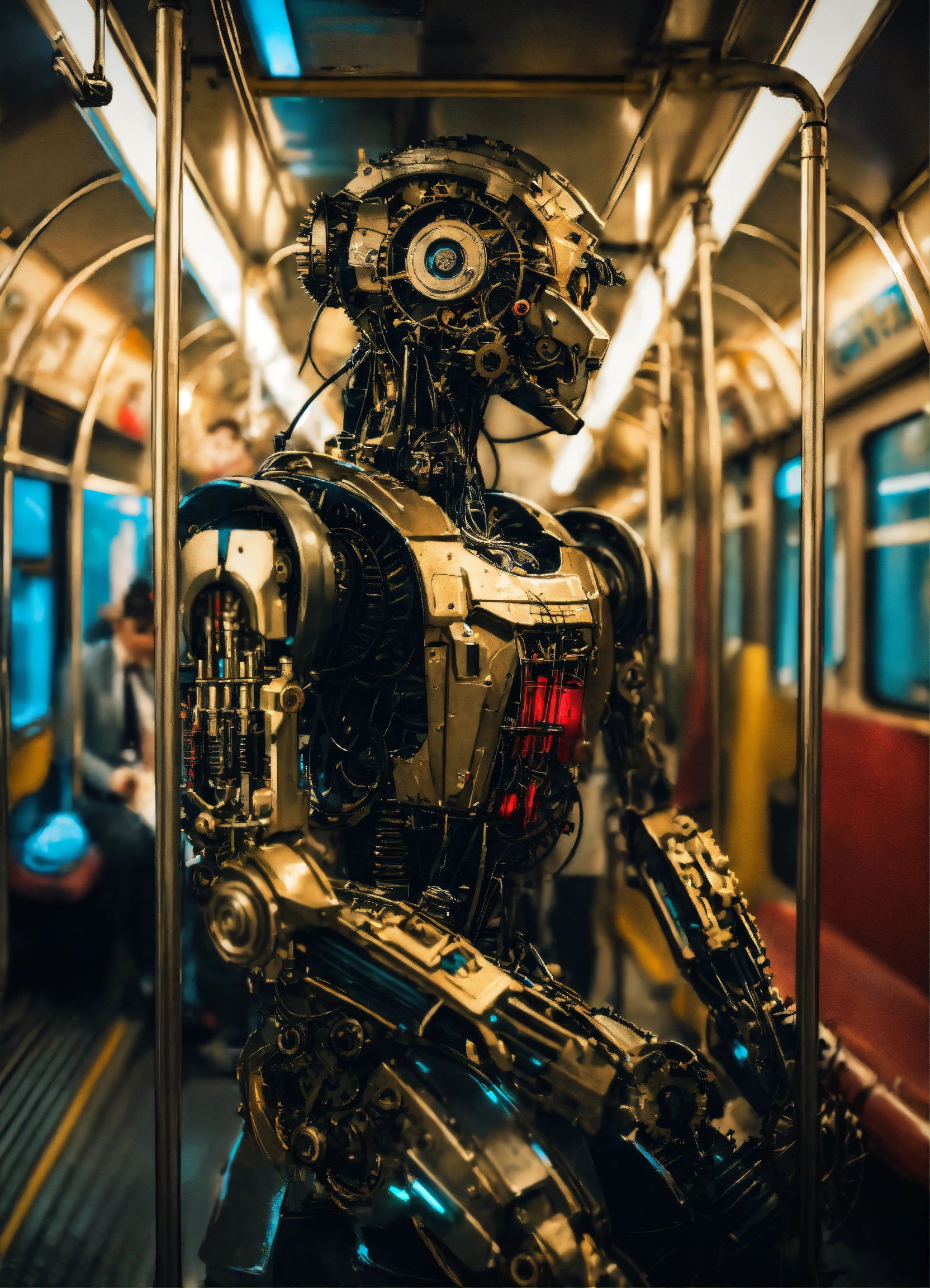 Lexica - Dark aesthetic, futuristic mechanical robot with (gears and ...
