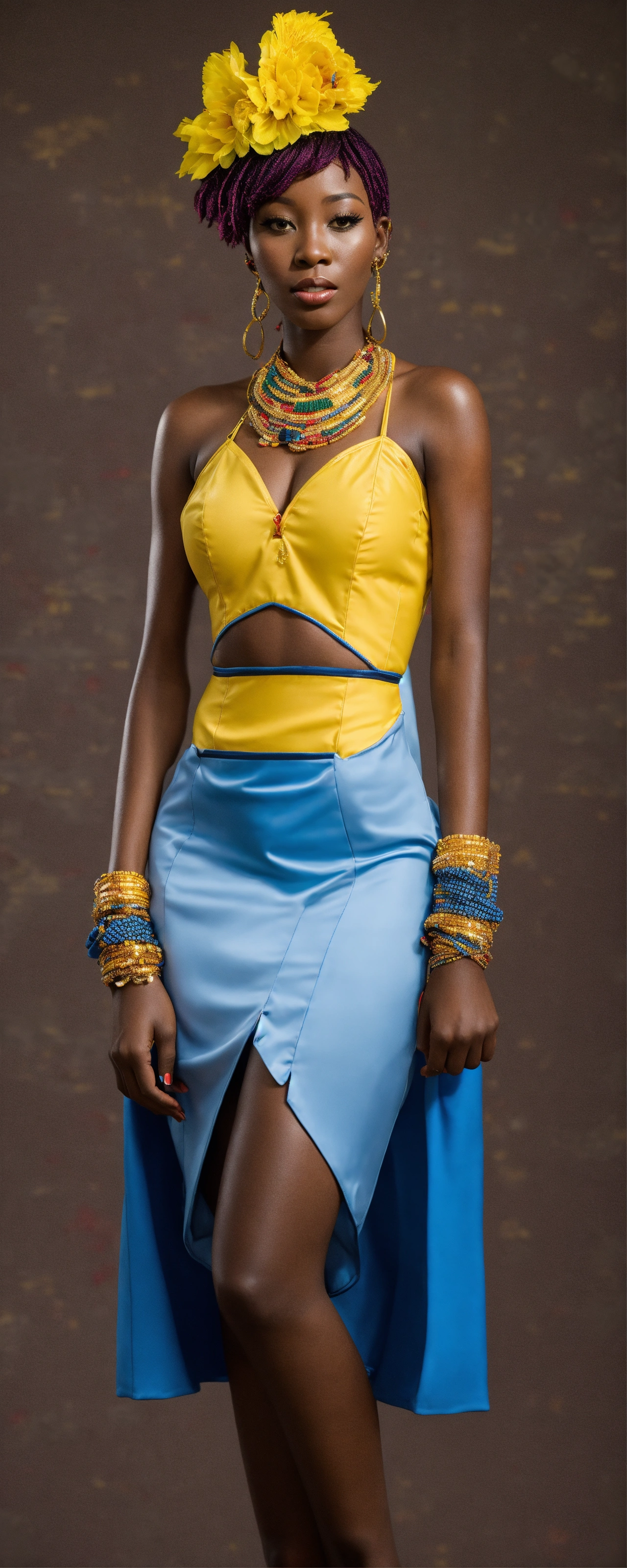 Lexica - Slim african woman cosplaying makinami mari