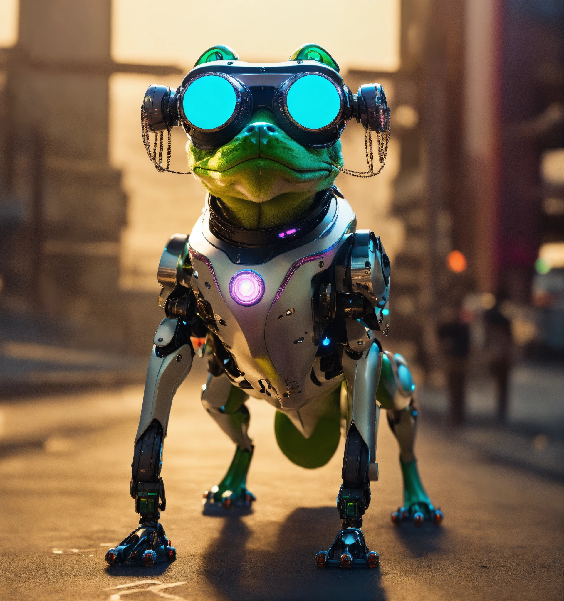 Lexica - Frog dog inu immaculate full body cyberpunk style robot with ...