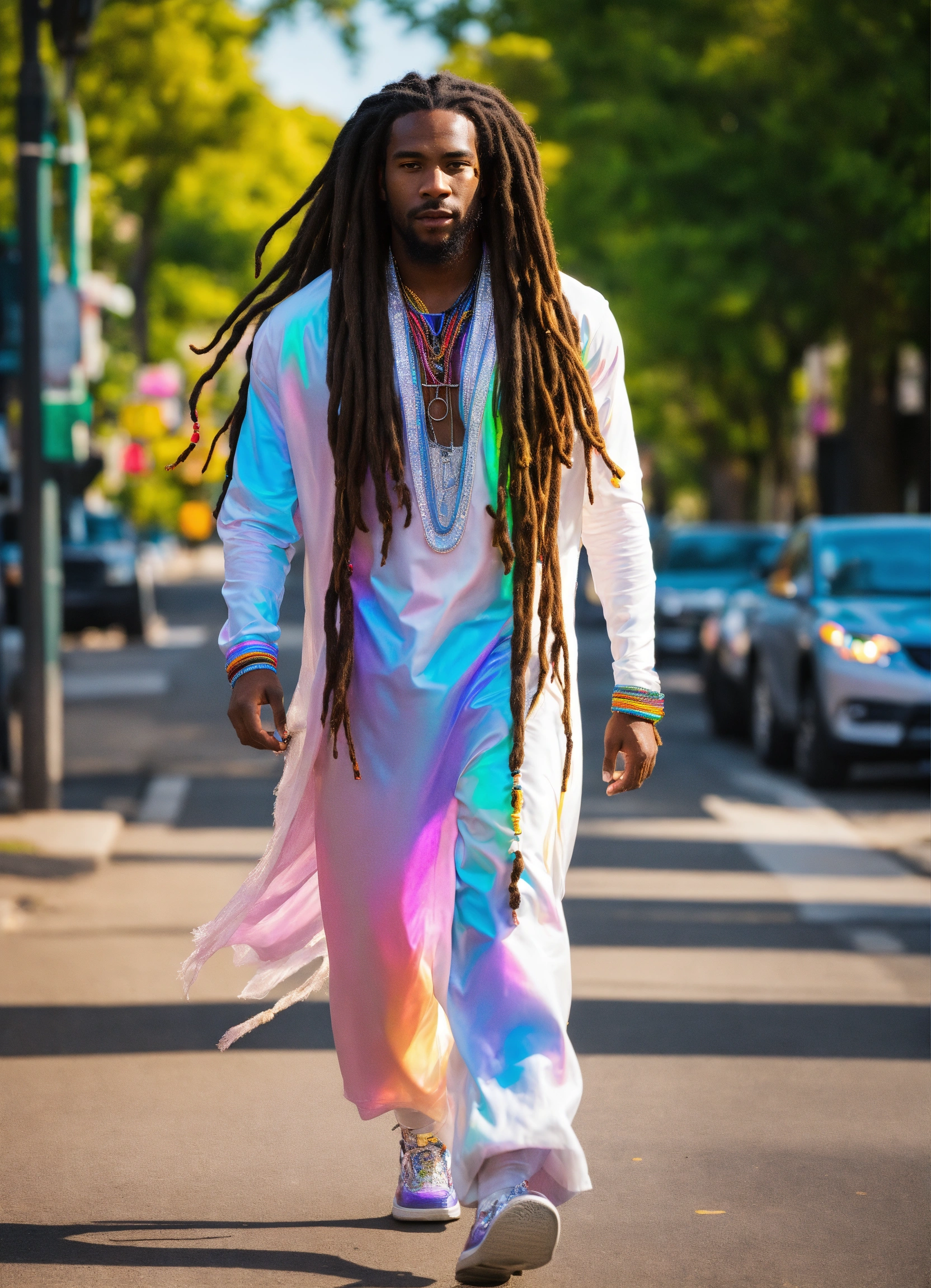 Lexica - Black man with long flowing dreadlocks, well-built, virile, 6 ...