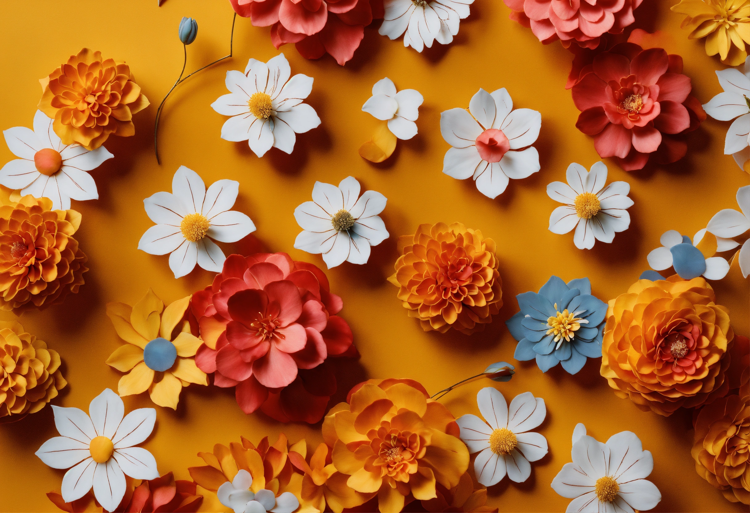 Lexica - Clustered 3D flowers in a minimalistic style.