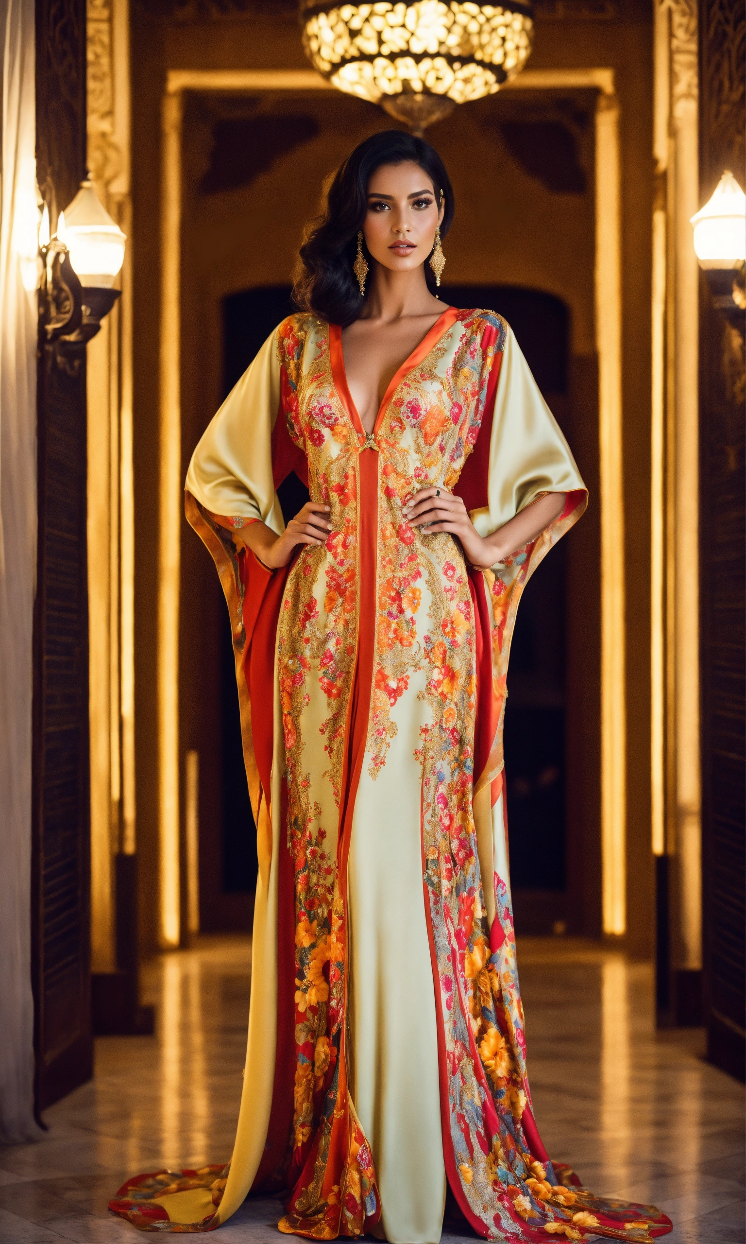 Lexica - Caftan traditionnel, morrocan style, bustier, without sleeves,  haute couture, luxury, fashion design, elegant