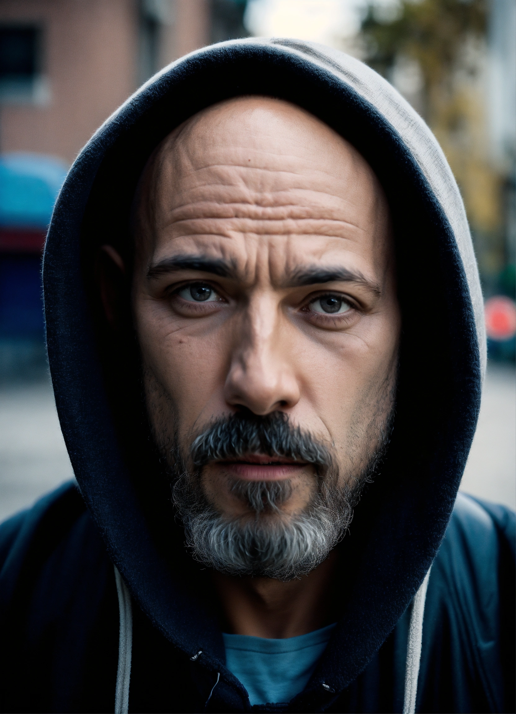 Lexica - A HUGE BALD STRANGE LOOKING HOMELESS MAN WITH A GOATEE ...