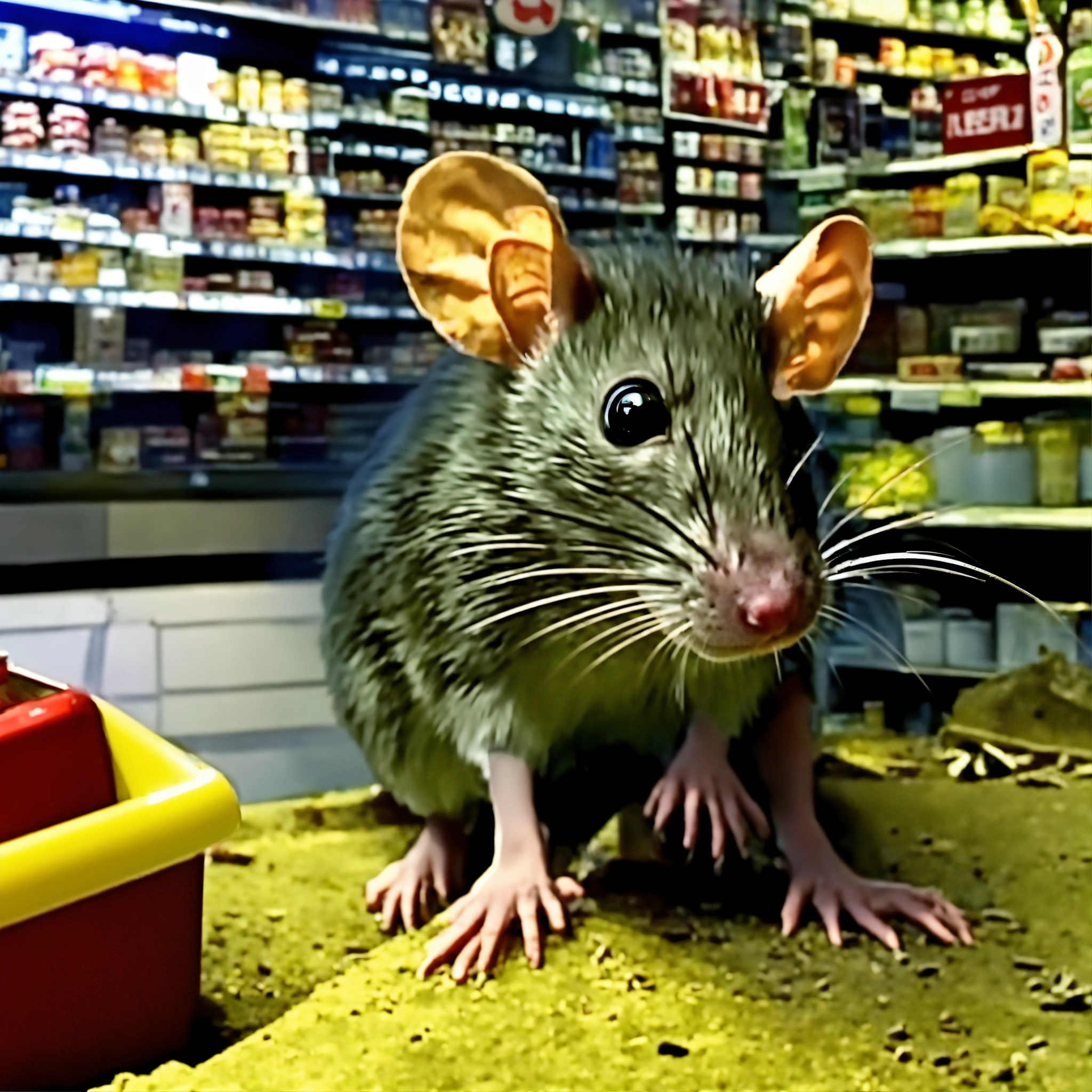 Lexica - Human like rat robbing store cctv recording
